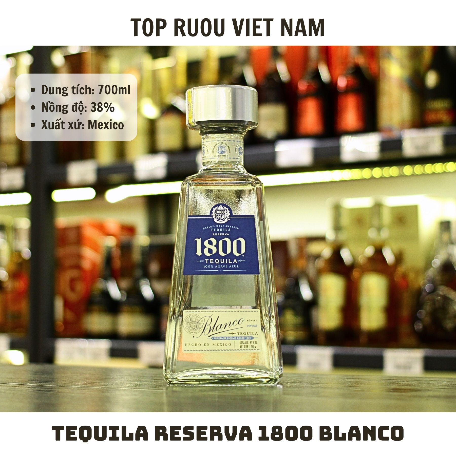 Tequila Reserva 1800 Blanco - 700ml - 38% - Mexico