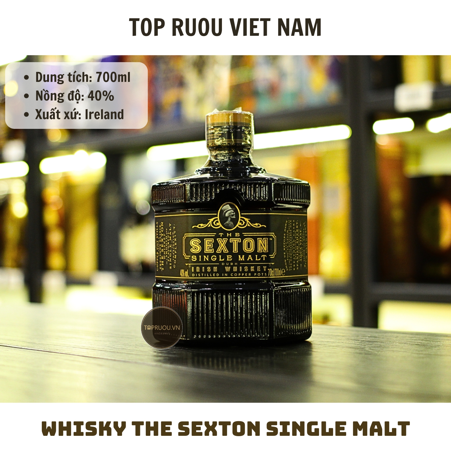 Whisky Sexton Single Malt Irish - 700ml - 40% - Ireland