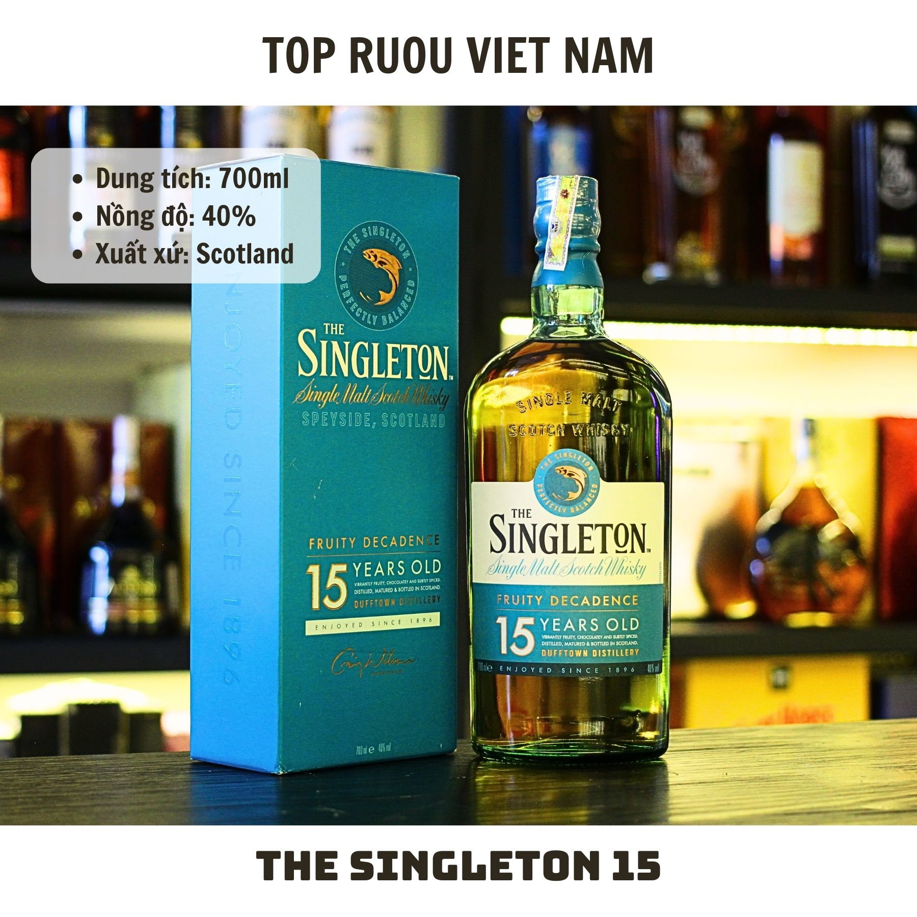 Whisky The Singleton 15 Years Single Malt - 700ml - 40% - Scotland