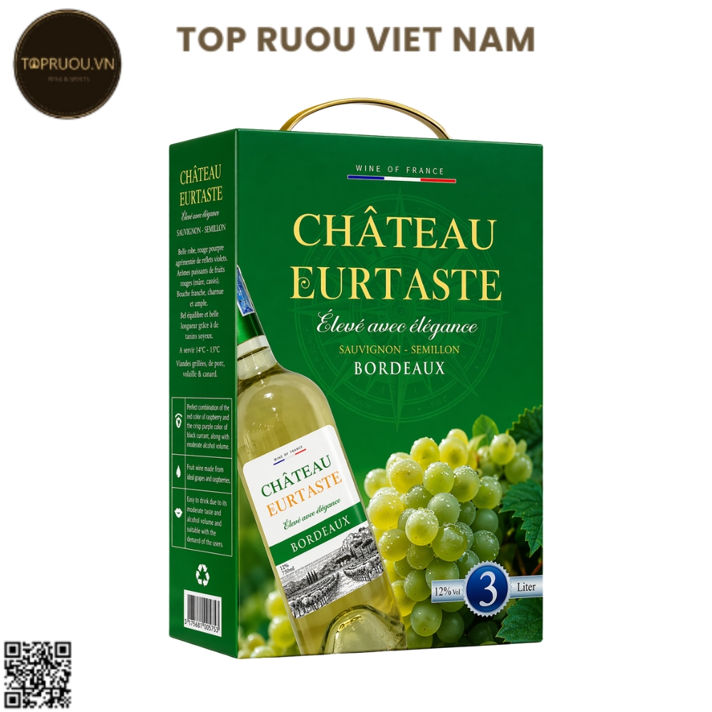Vang Túi Trắng Chauteau Eurtaste Bordeaux - 3000ml - 12% - Pháp