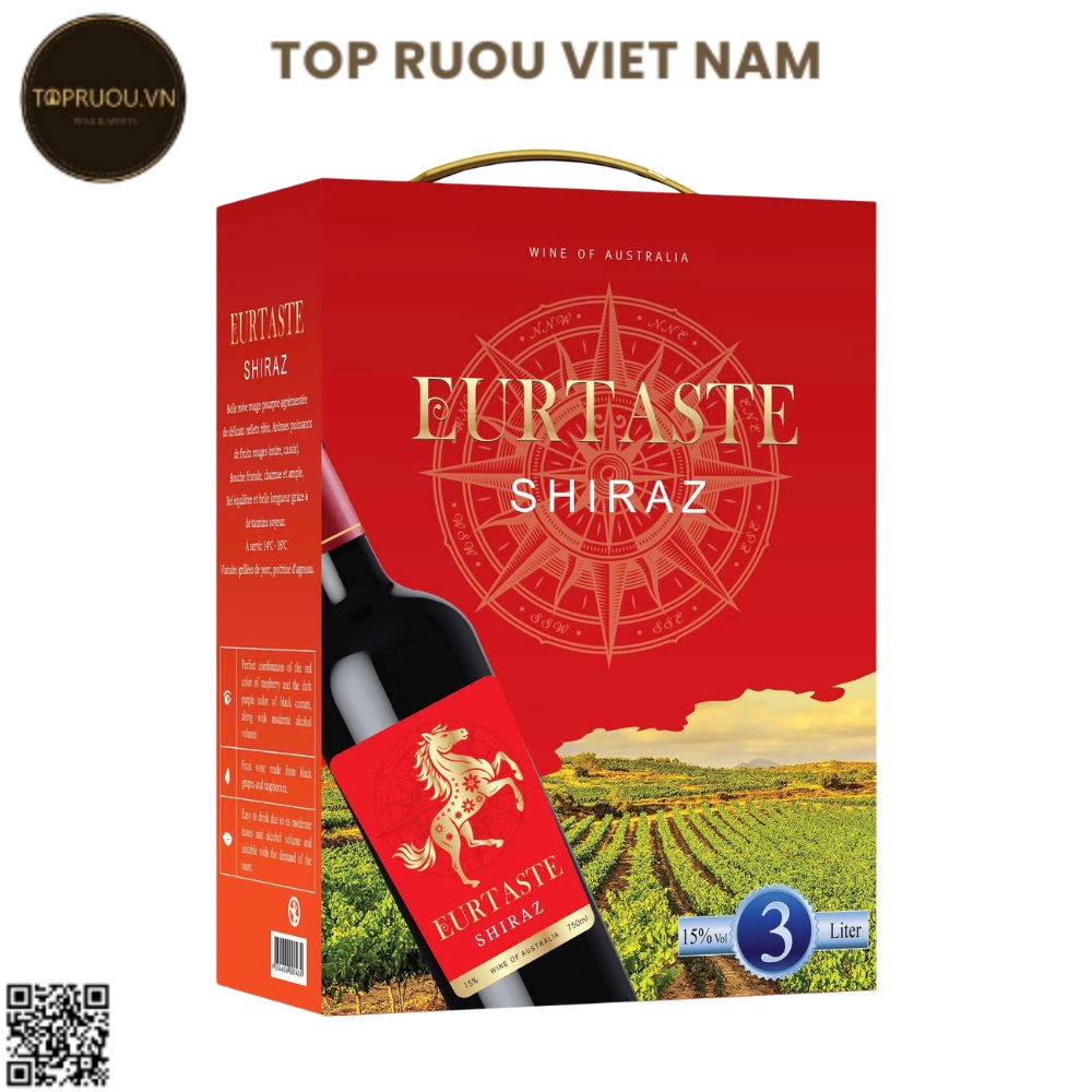 Vang Túi Eurtaste Shiraz - 3000ml - 14% - Úc