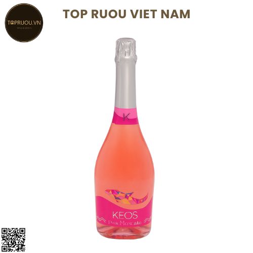 Vang Nổ Keos Pink Moscato Sparkling Wine - 750ml - 5,5% - Tây Ban Nha (NGỌT)