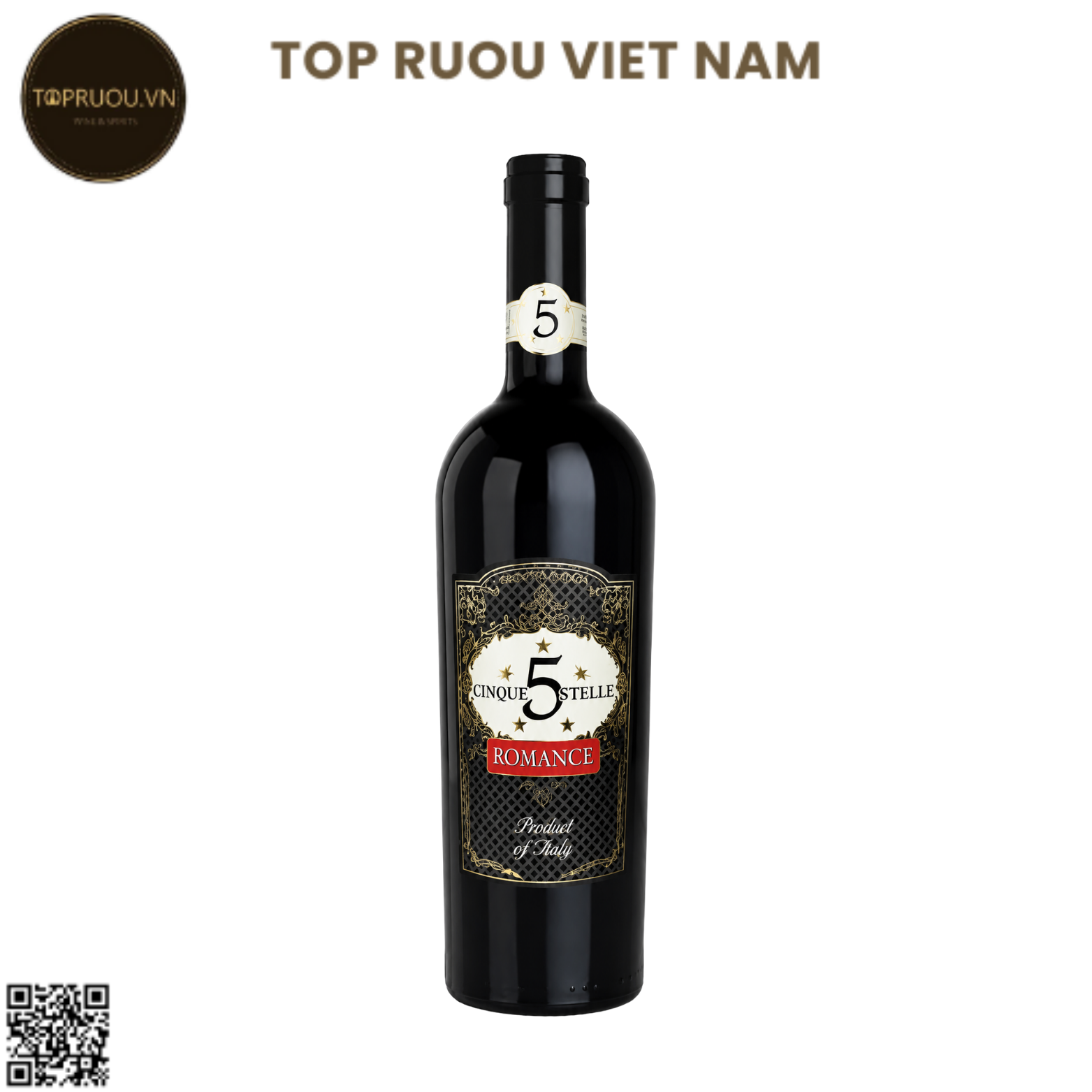 Rượu Vang Đỏ Ngọt Cinque 5 Stelle - Ý - Blended - 10% - 750ml