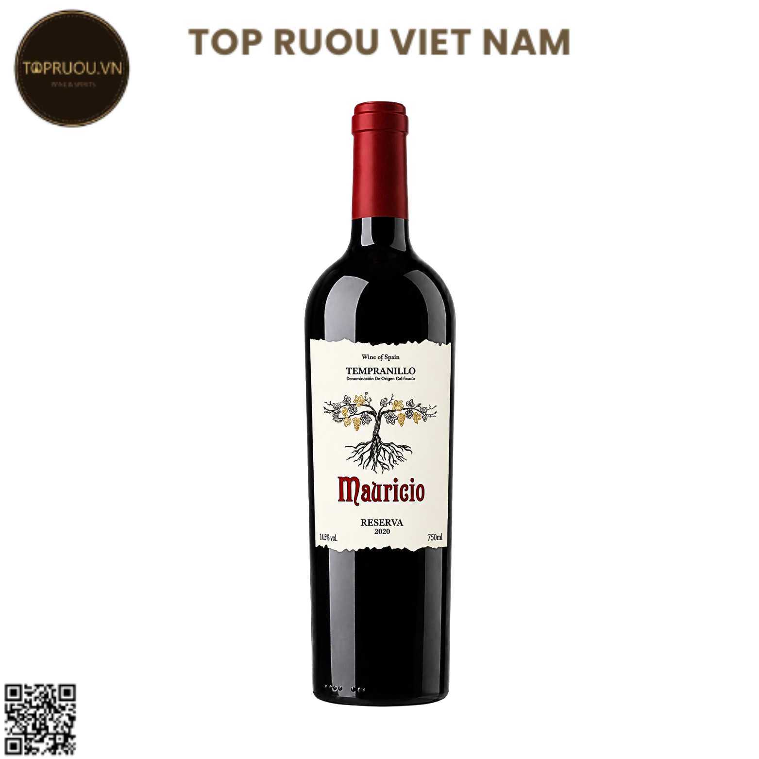 Vang Đỏ Mauricio Reserva - Tempranillo - 750ml - 14% - Tây Ban Nha