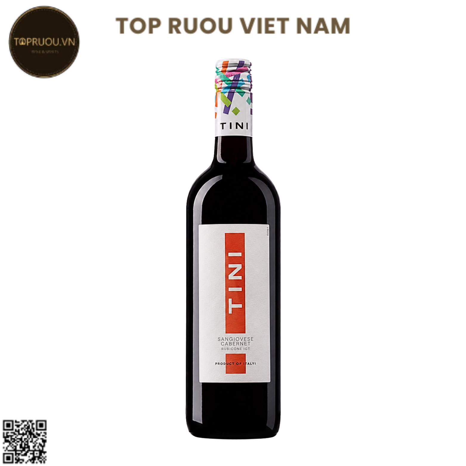 Rượu Vang Đỏ Tini Sangiovese Cabernet Rubicone - Ý - Sangiovese Cabernet - 13% - 750ml