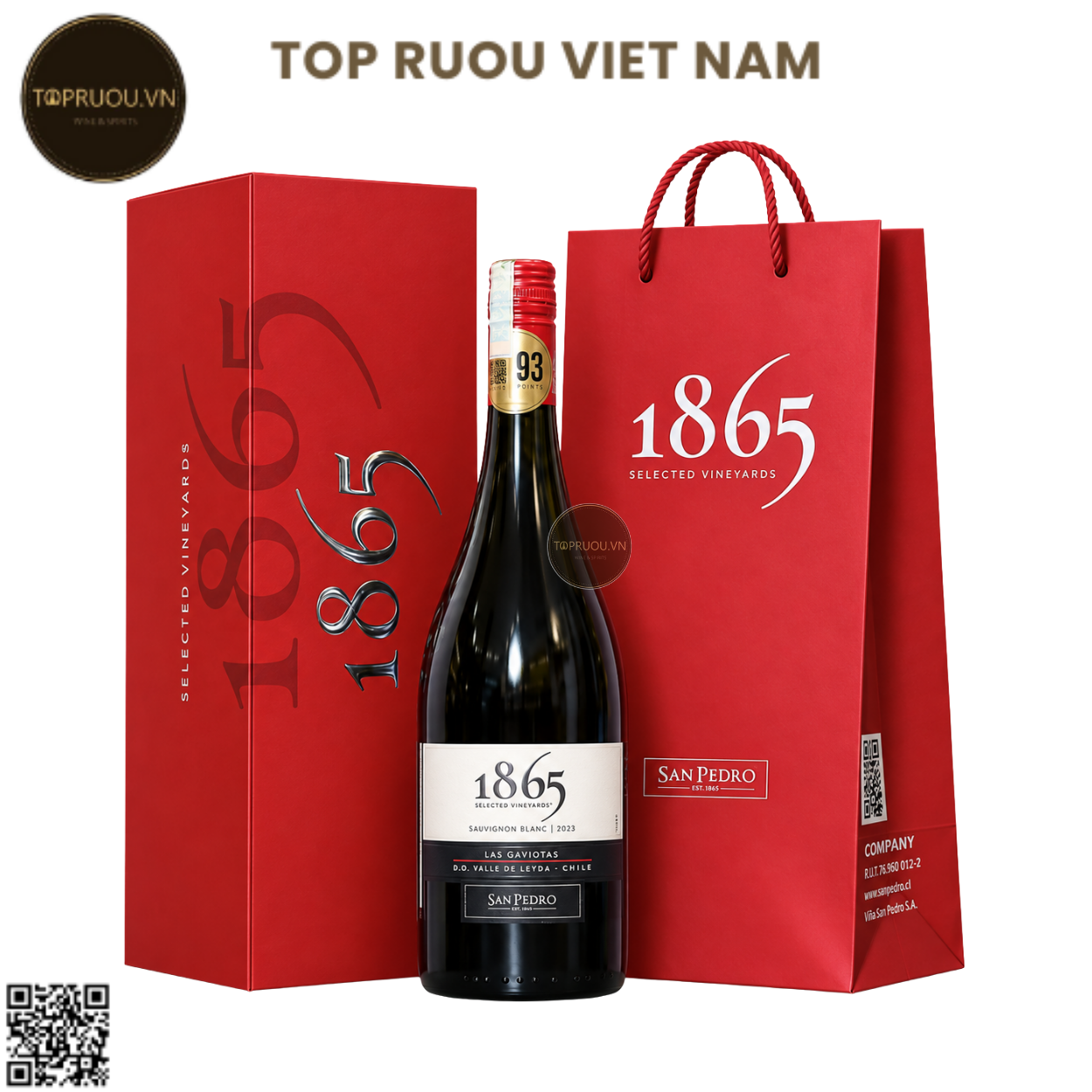 Hộp Rượu Đơn Vang Trắng 1865 Sauvignon Blanc - Chile - Sauvignon Blanc - 13,5% - 750ml