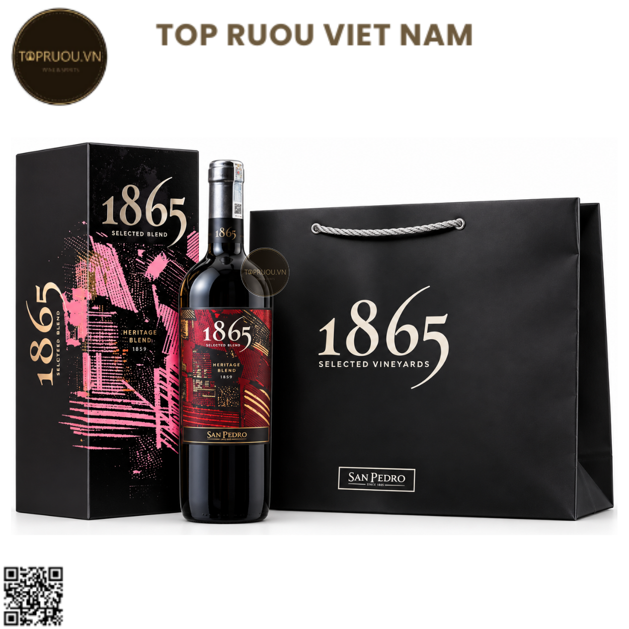 Hộp Rượu Đơn Vang Đỏ 1865 Selected Heritage Blend - Chile - Cabernet Sauvignon, Syrah, Merlot, Malbec, Cabernet Franc, Petit Verdot - 14% - 750ml