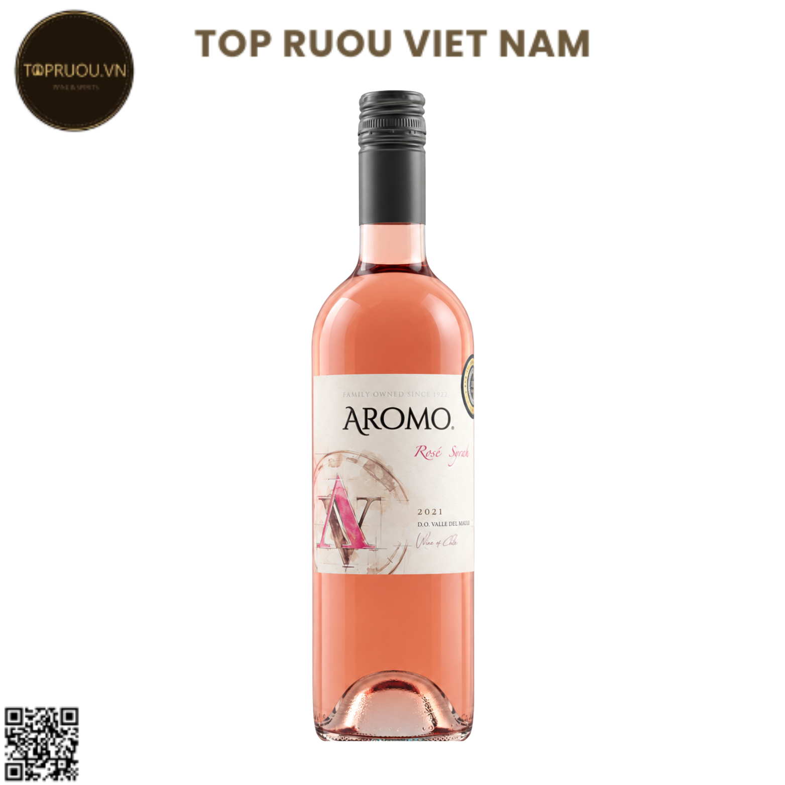 Rượu Vang Hồng Aromo Rose Syrah - Chile - Syrah - 13,5% - 750ml