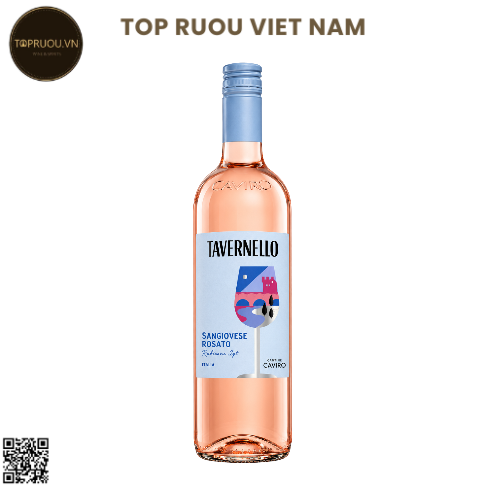 Rượu Vang Hồng Tavernello Rosato Rubicone - Ý - Sangiovese - 12% - 750ml
