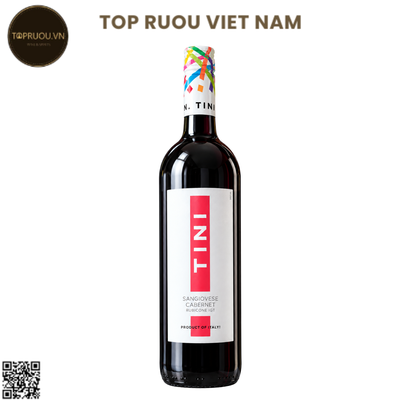 Rượu Vang Đỏ Tini Sangiovese Cabernet Rubicone - Ý - Sangiovese Cabernet - 13% - 750ml