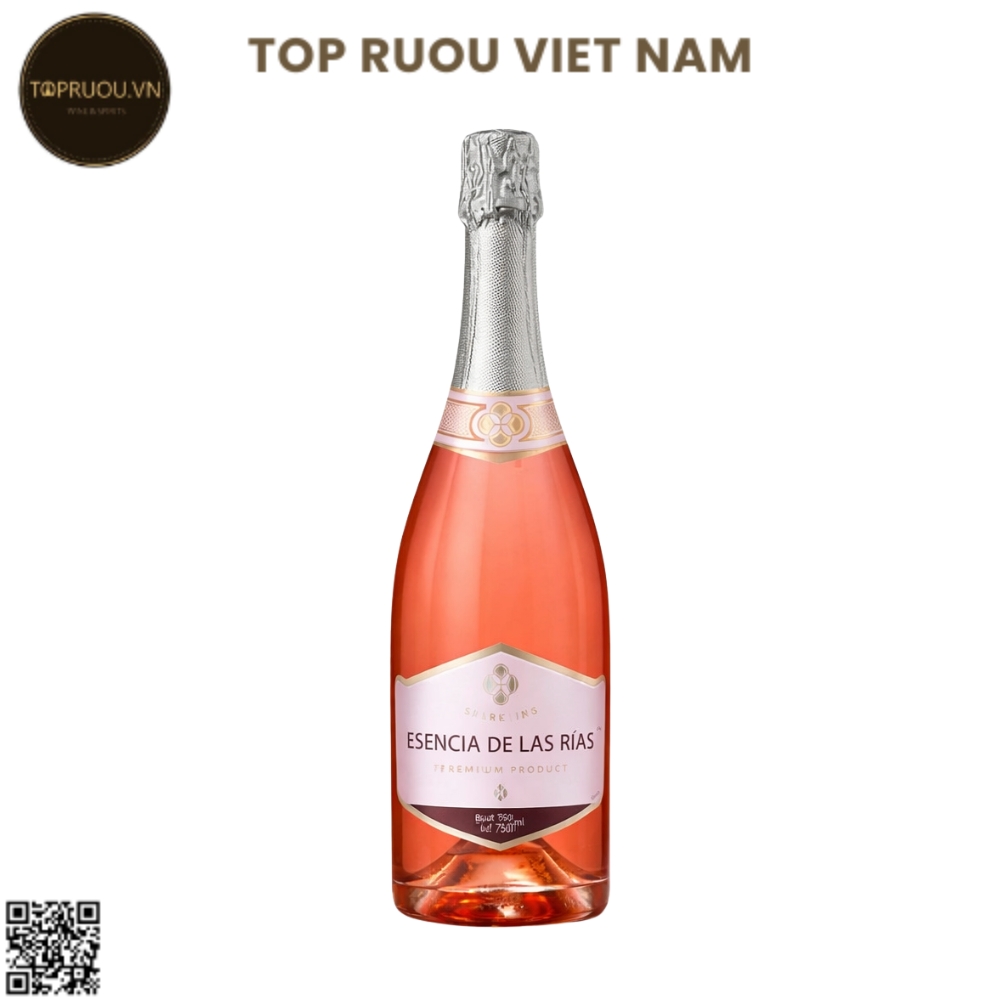 Vang Nổ Không Cồn Rose Esencia De Las Rias Sparkling 750ml - 0% - Tây Ban Nha