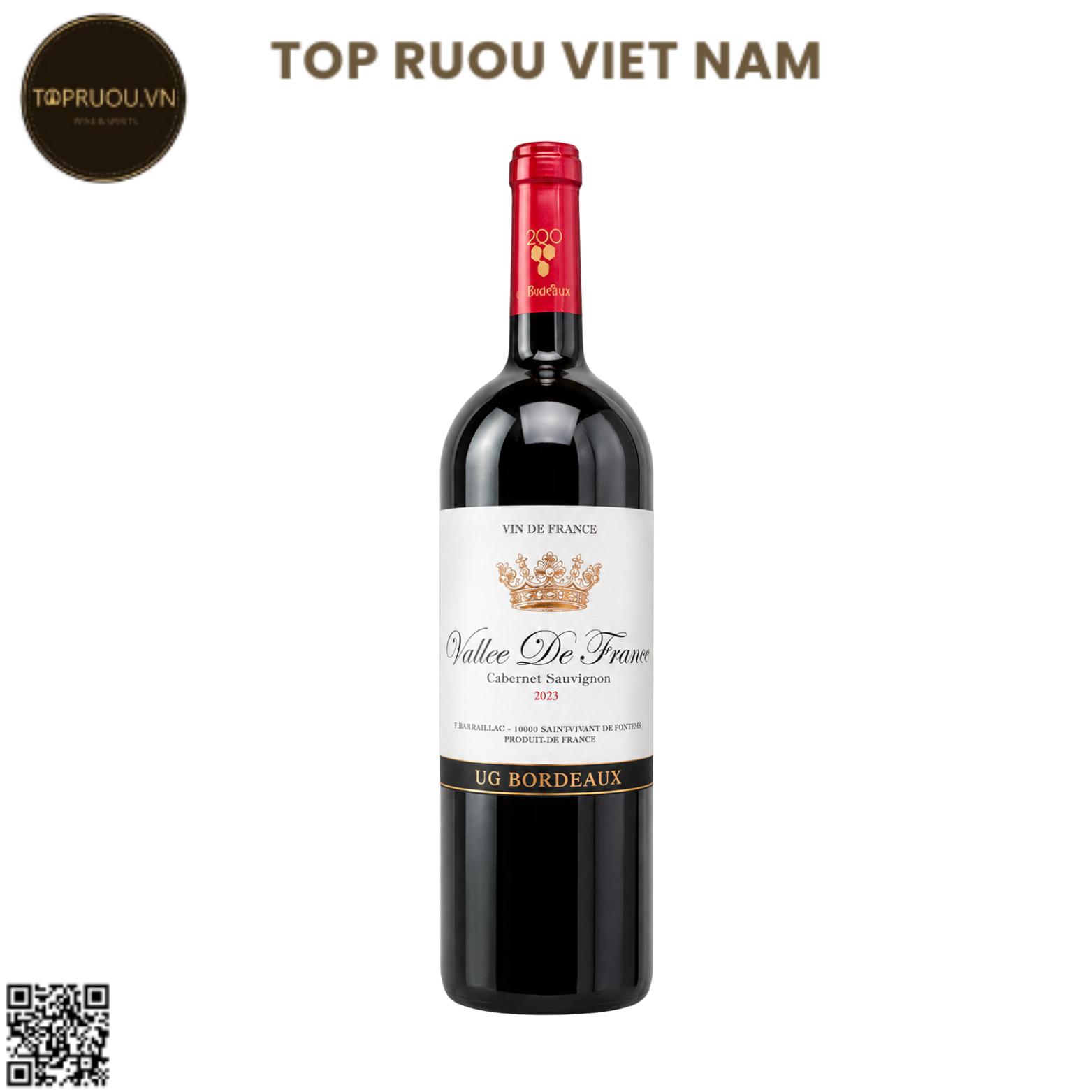 Vang Đỏ Vallee De France - Pháp - Cabernet Sauvignon - 13,5% - 750ml