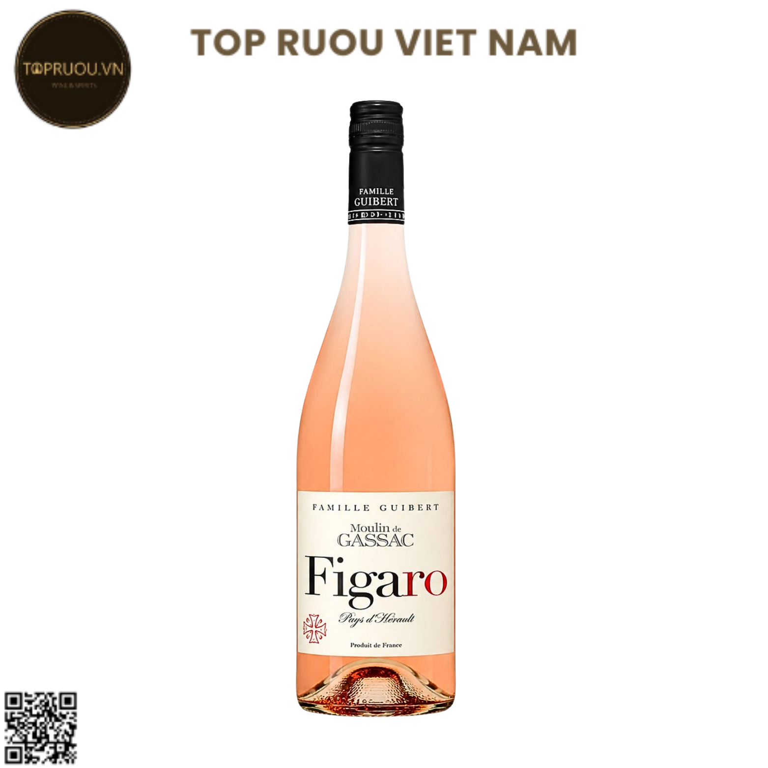 Rượu Vang Hồng Rose Moulin de Gassac, Figaro, IGP Pays d'Herault France - Pháp - Carignan, Grenache - 12% - 750ml