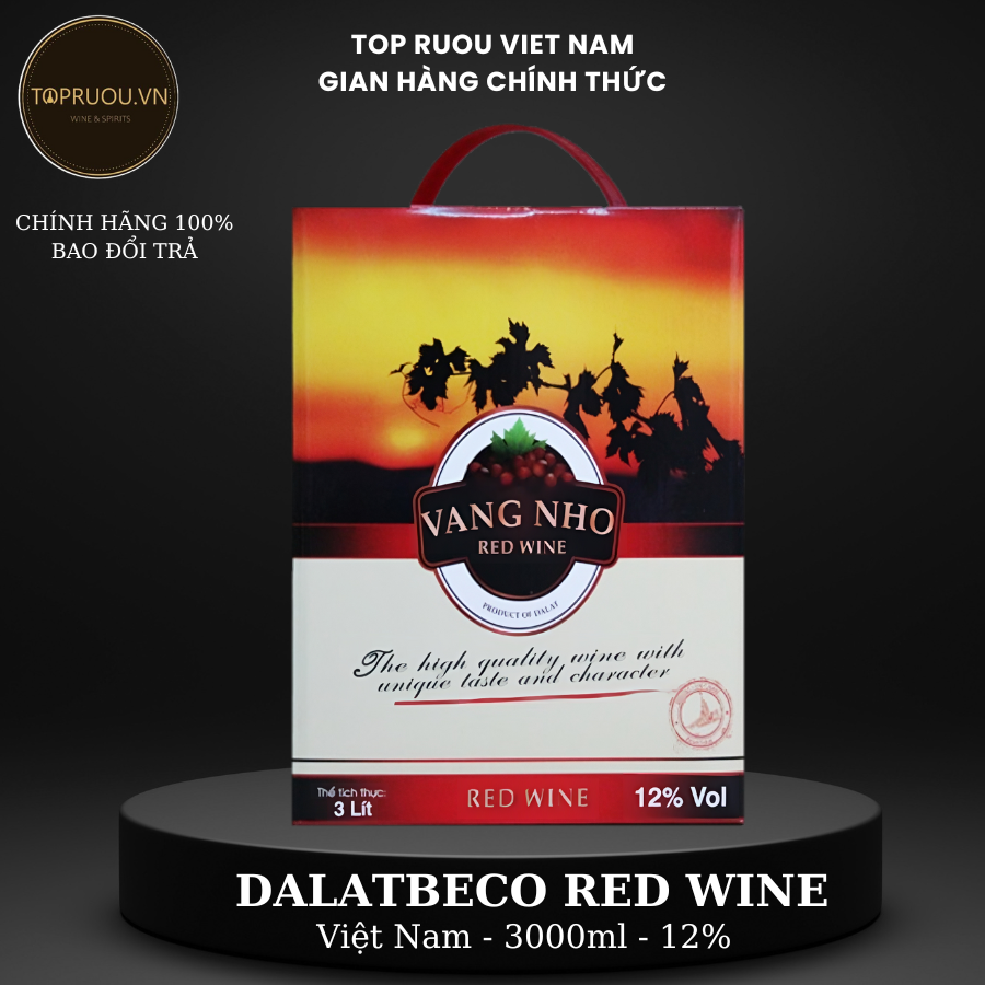 Vang Đỏ DalatBeco Red Wine - 3000ml - 12% - Việt Nam