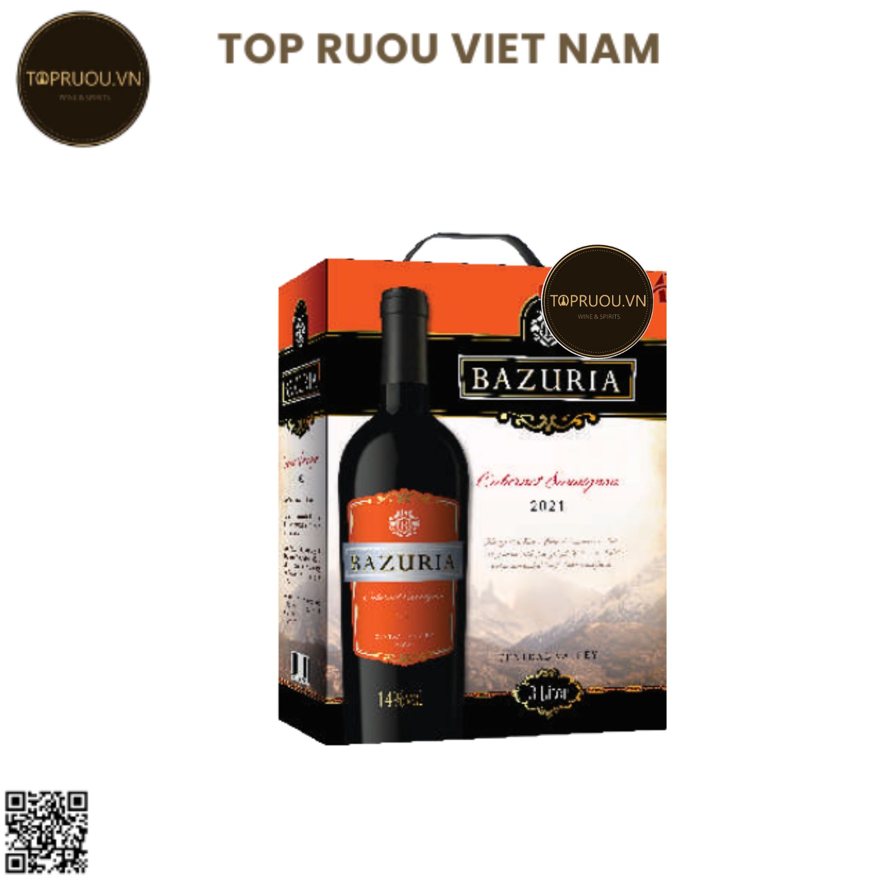 Rượu Vang Túi Bazuria - Chile - Cabernet Sauvignon- 14% - 3000ml