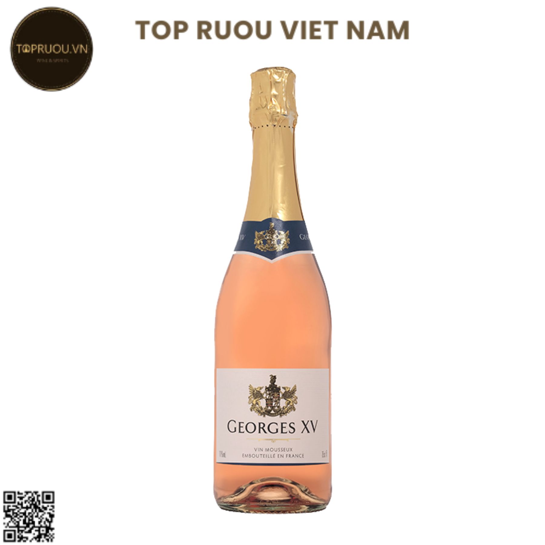 Vang Nổ Georges XV, Sparkling Brut Rose - 750ml - 11%- Blend - Pháp