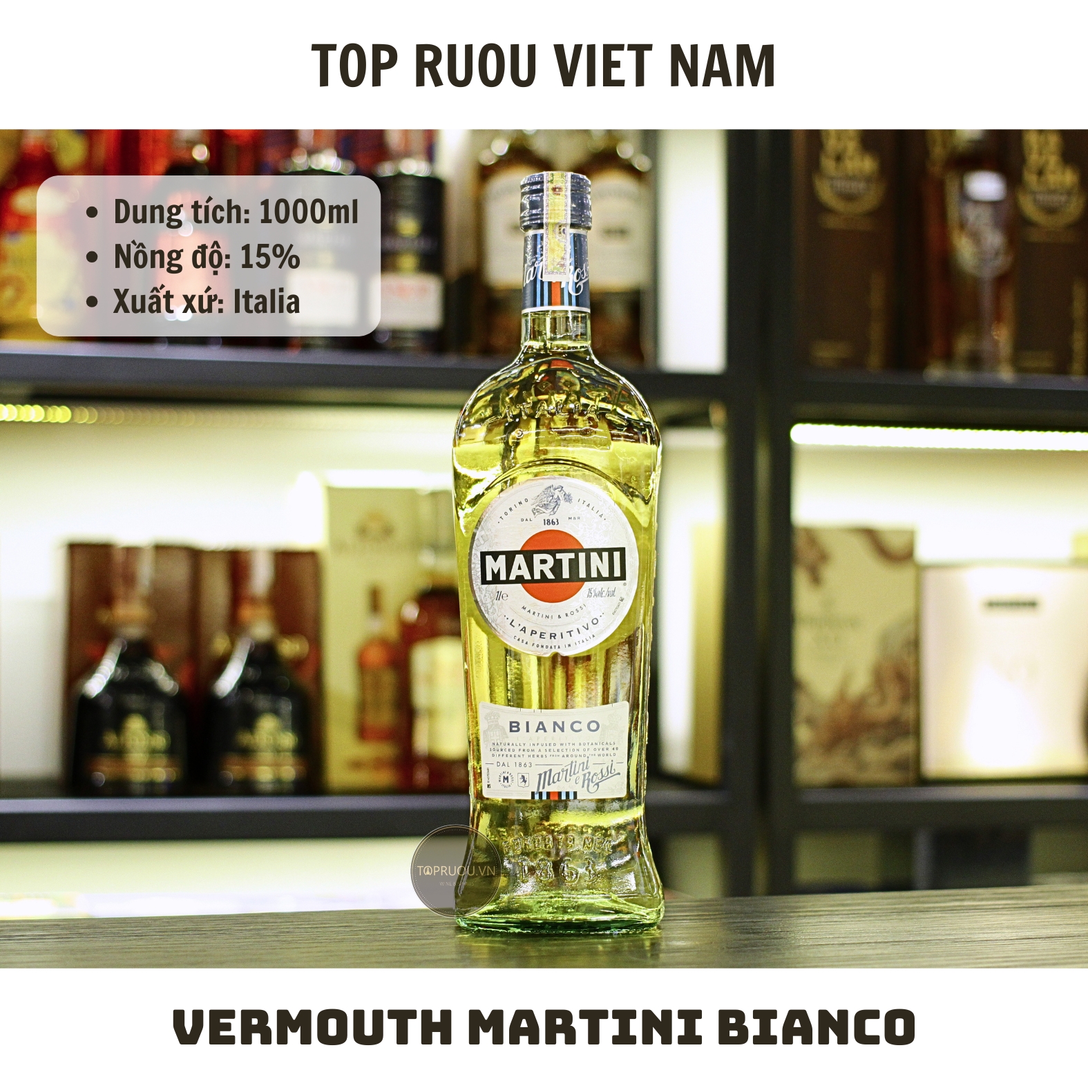 Vermouth Martini Bianco - 1000ml - 15% - Italia