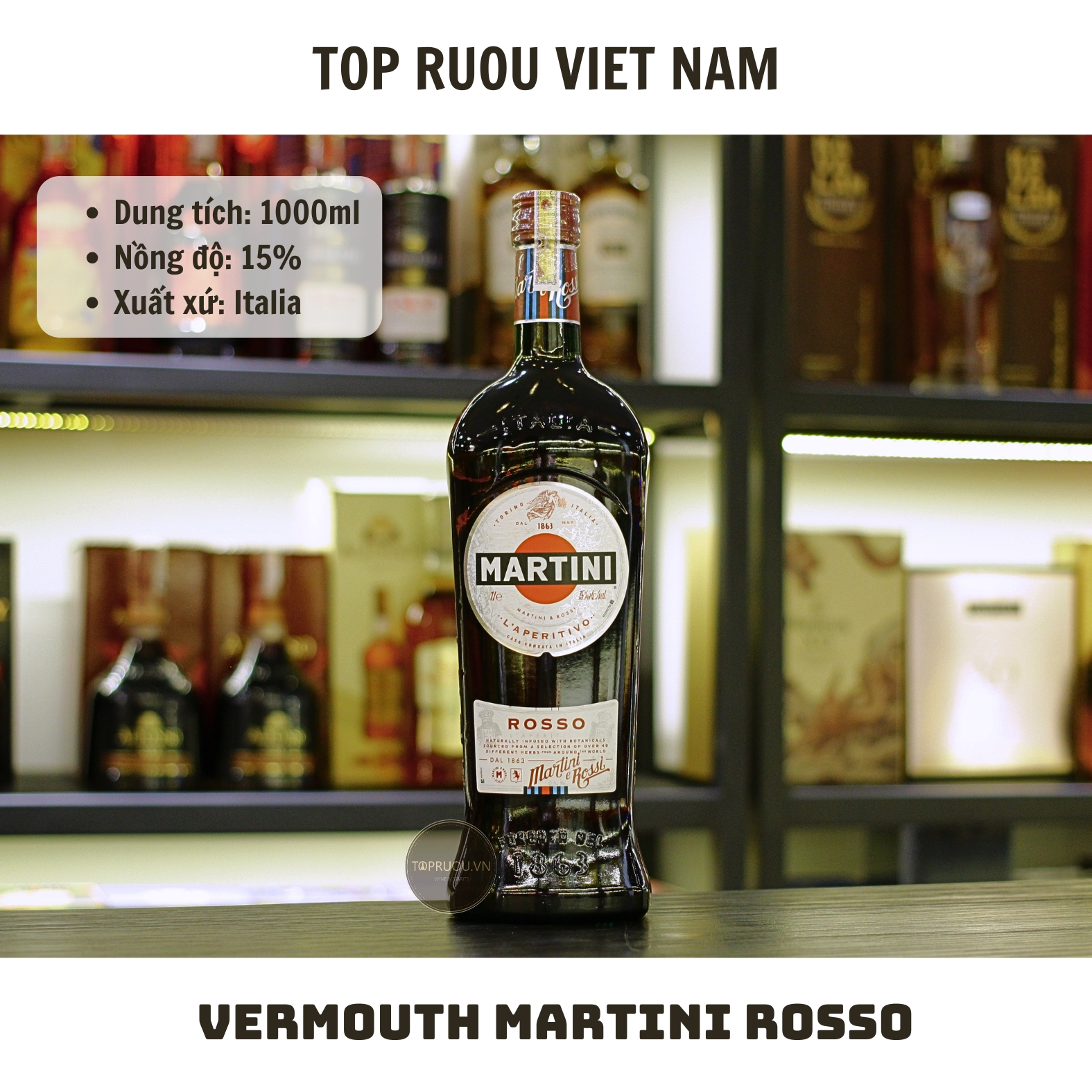 Vermouth Martini Rosso - 1000ml - 15% - Italia