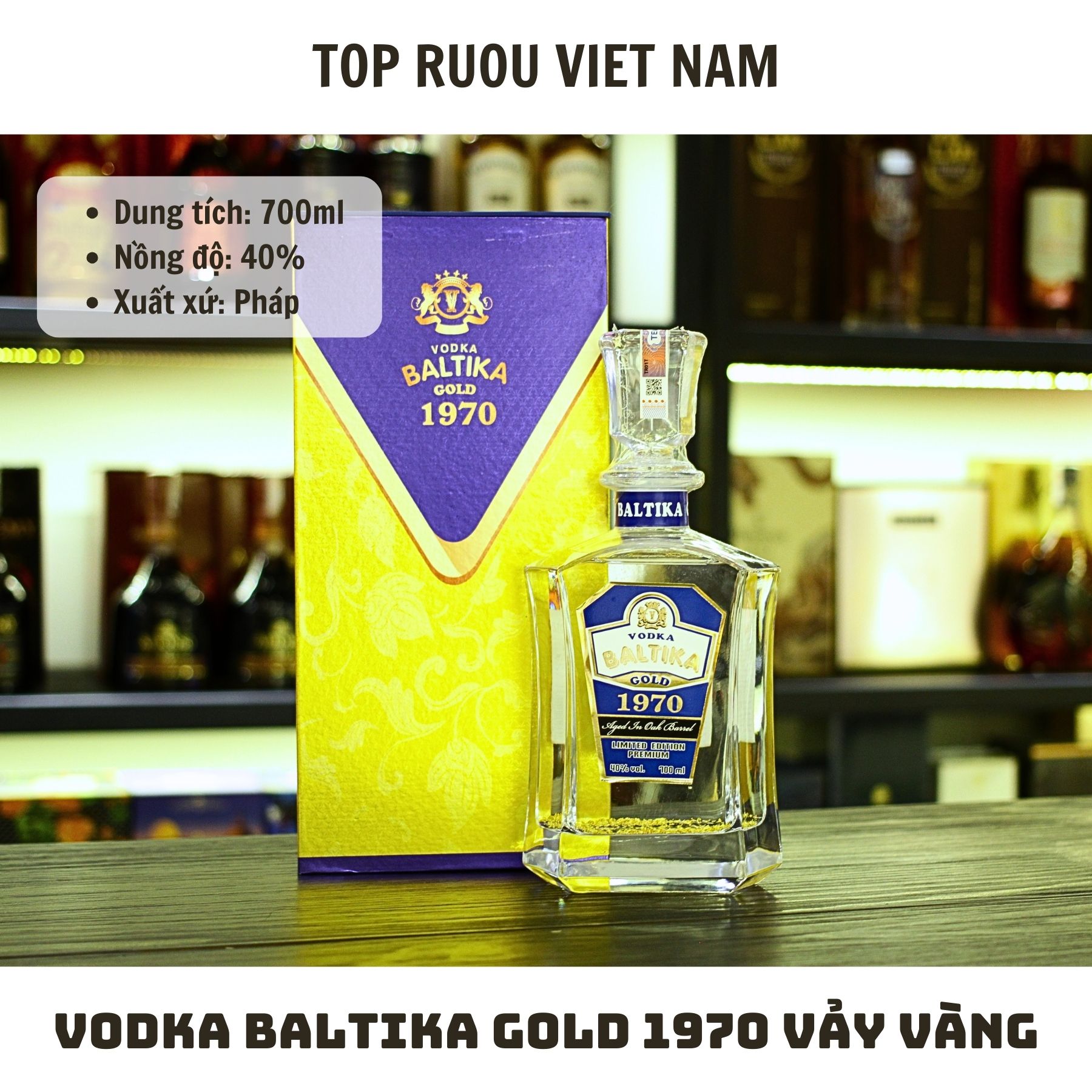 Vodka Baltika Gold 1970 - 700ml - 40% - Pháp