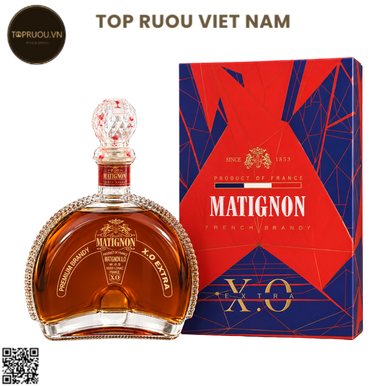 Brandy XO Matignon - 700ml - 40% - Pháp