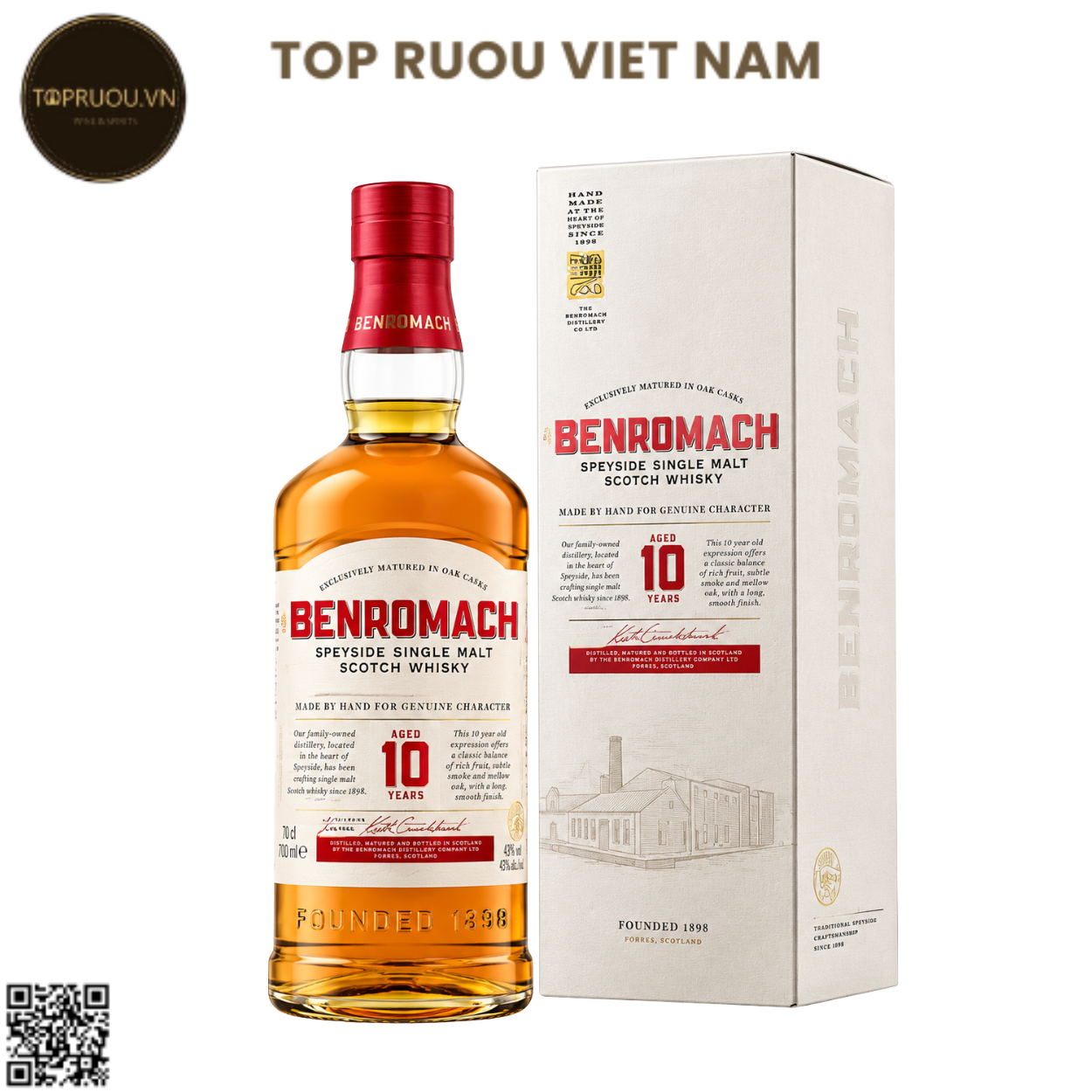 Whisky Benromach 10 Single Malt - 700ml - 43% - Scotland
