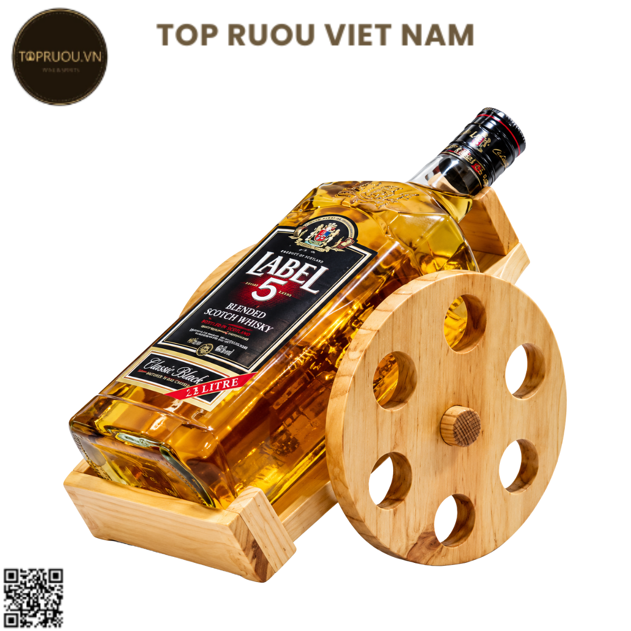 Kệ Gỗ Pháo Label 5 - 2000ml - 40% - Scotland