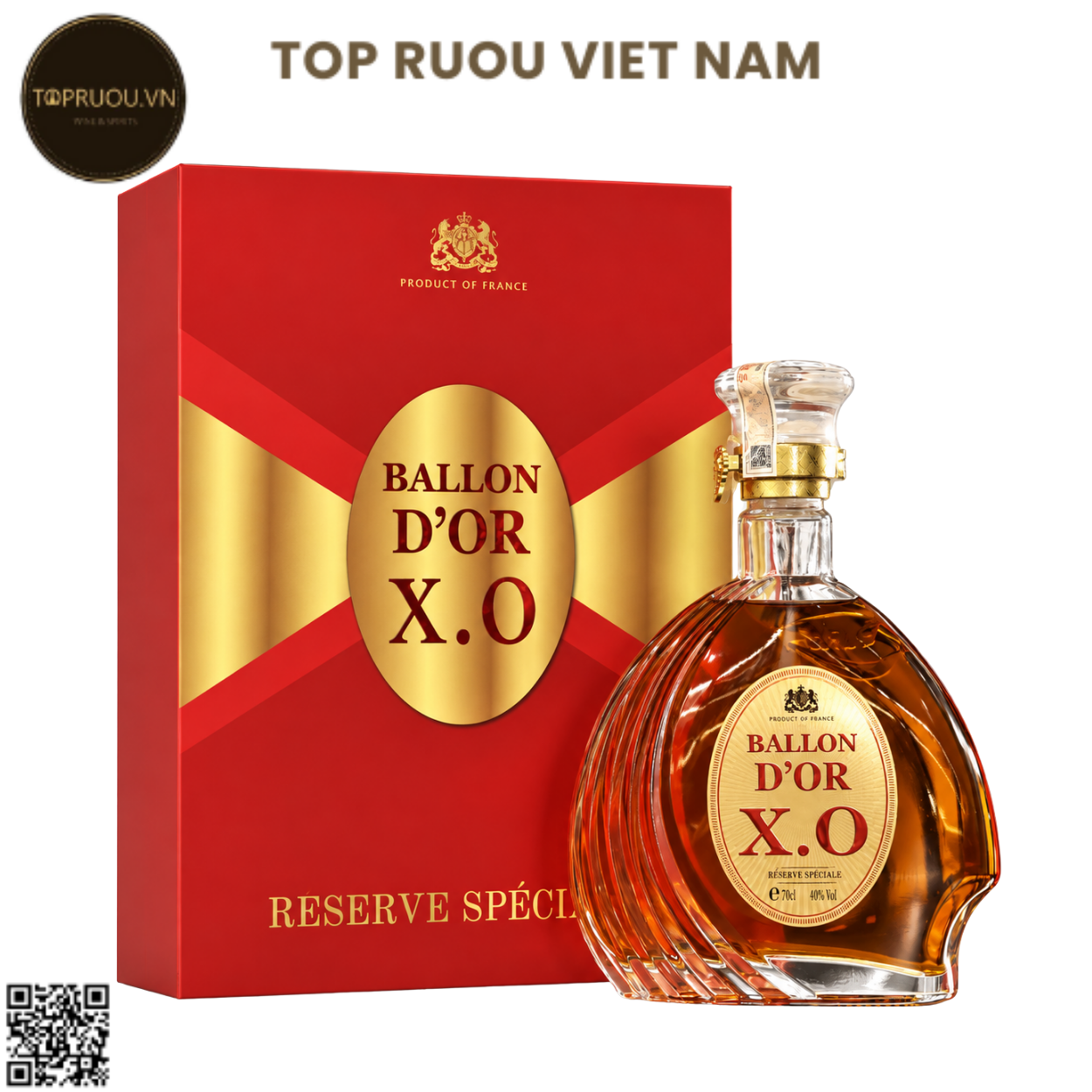 Brandy XO Ballon D'or Reserva 700ml - 40% - Pháp