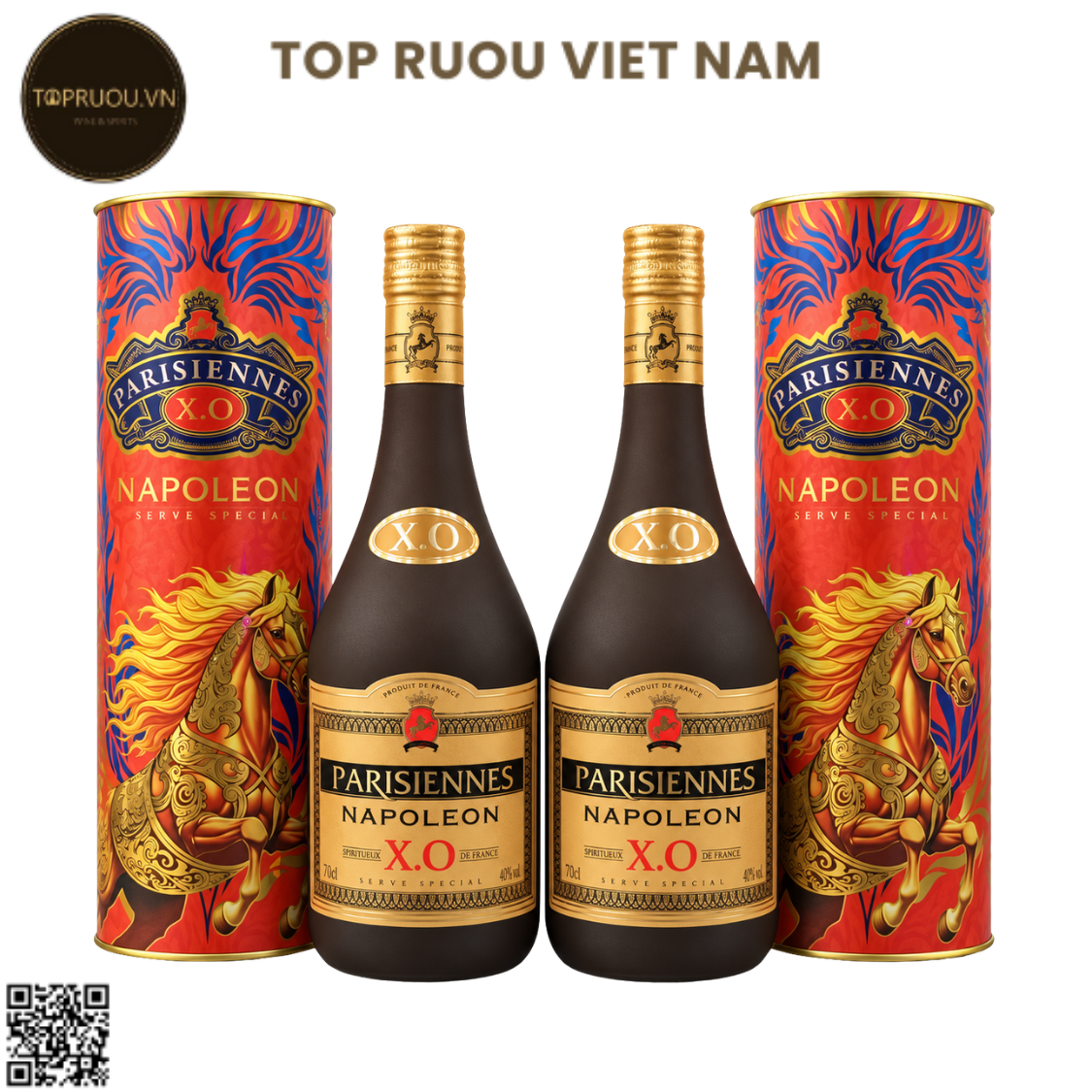 Combo 2 Chai Brandy XO Napoleon Parisiennes (Dạng Chai) - 700ml - 40% - Pháp