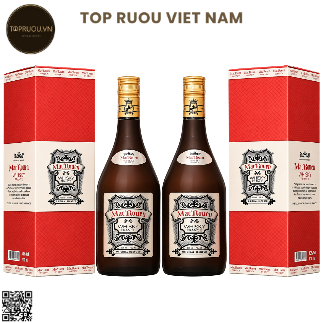 Combo 2 Chai Whisky Macrowen - 700ml - 40% - Pháp