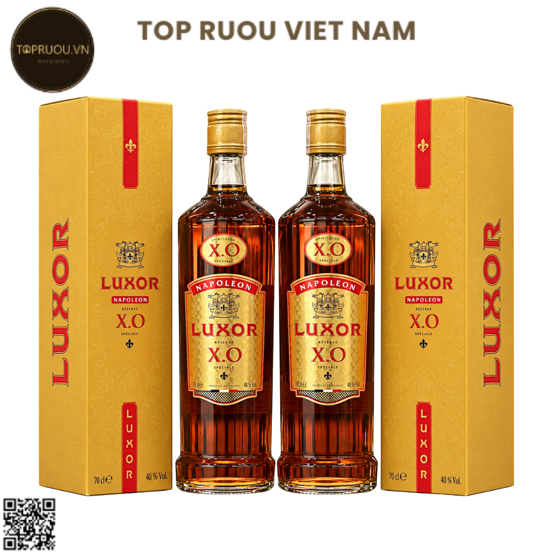Combo 2 Chai Brandy XO Luxor Napoleon - 700ml - 40% - Pháp