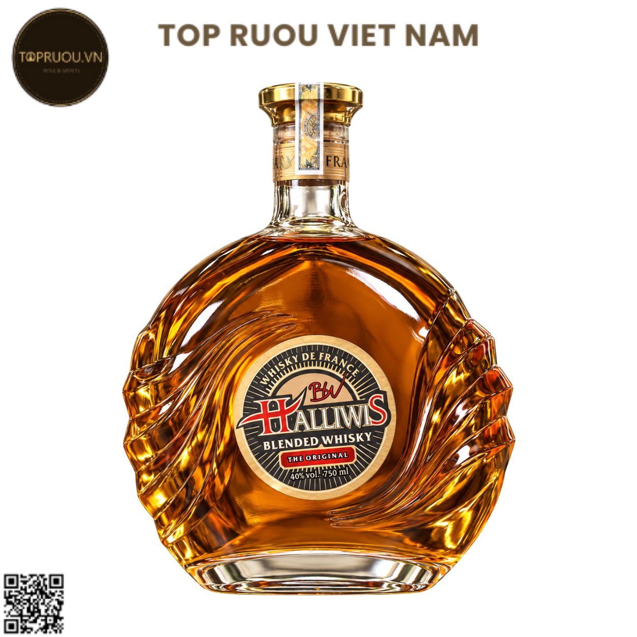 Whisky Halliwis Extra - 700ml - 40% - Pháp (Không Hộp - Không Ly)