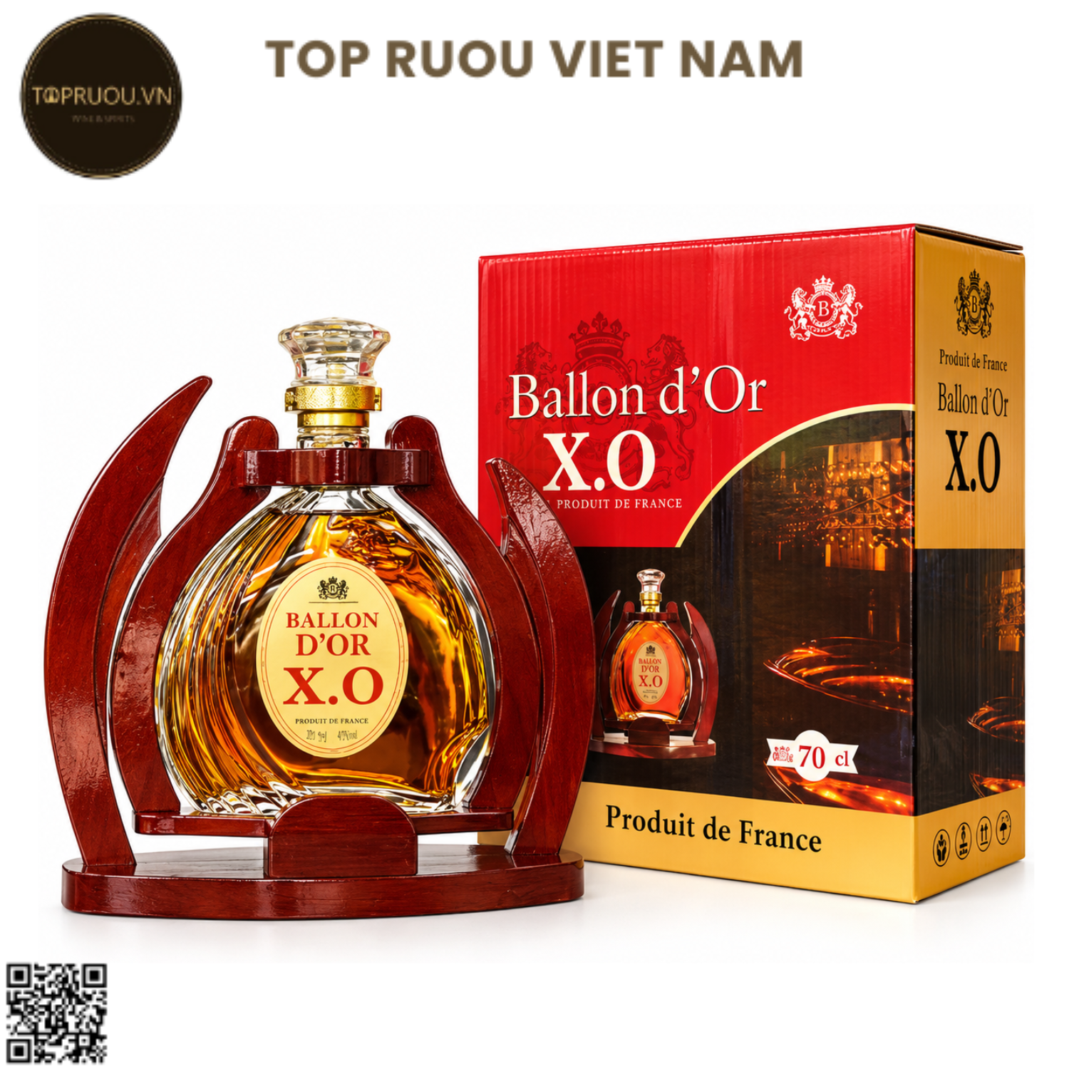 Kệ Gỗ Brandy XO Ballon Reserva - 700ml - 40% - Pháp