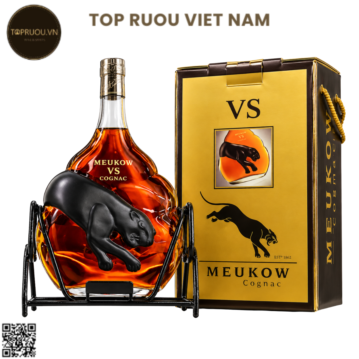 Kệ Cognac Meukow VS - 3000ml - 40% - Pháp
