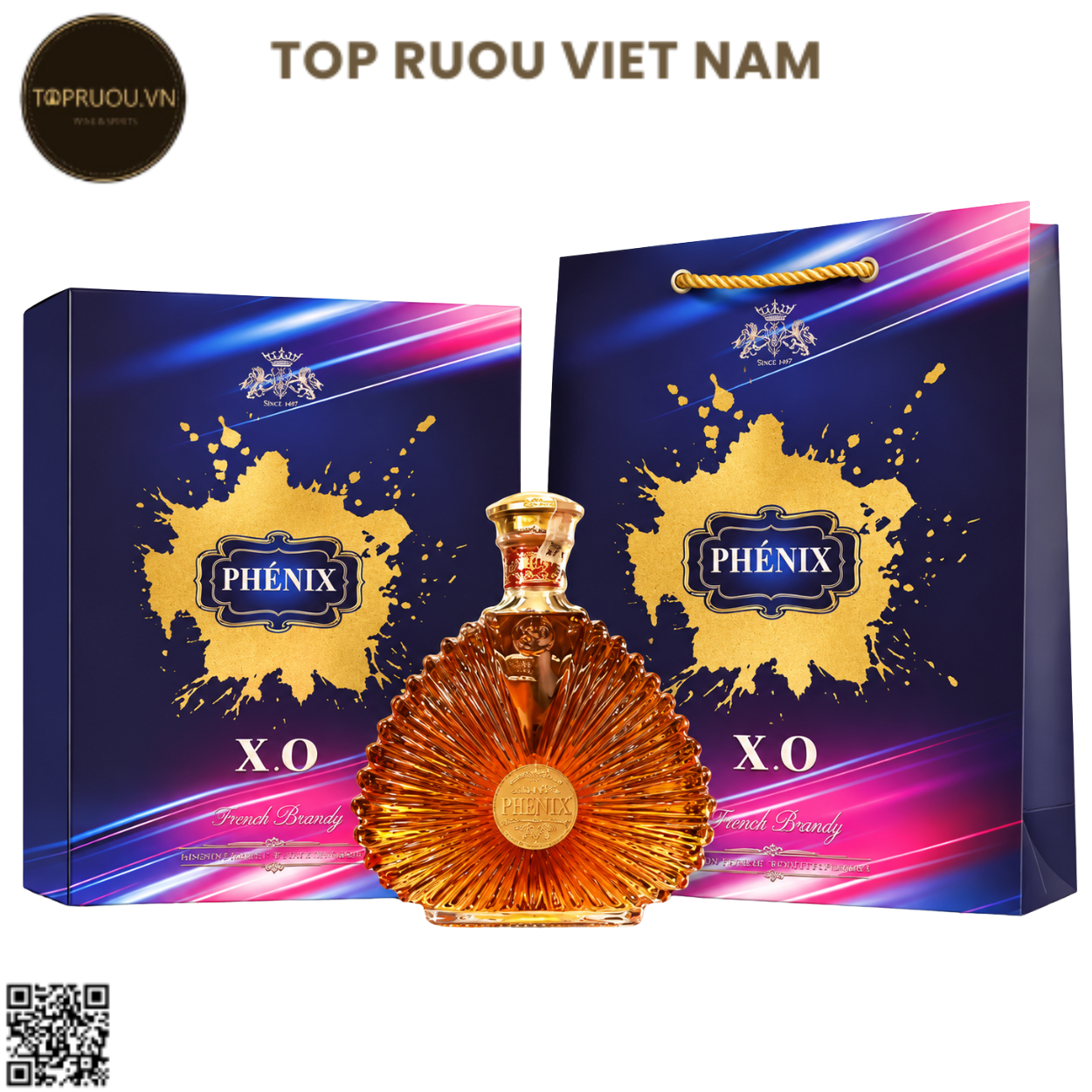 Brandy XO Phenix (Kèm Túi Hãng) - 700ml - 40% - Pháp
