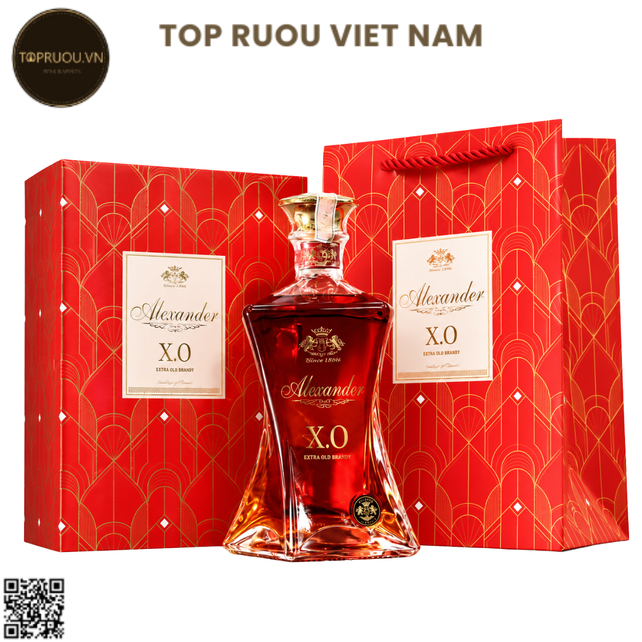 Brandy XO Alexander (Kèm Túi Hãng) - 700ml - 40% - Pháp