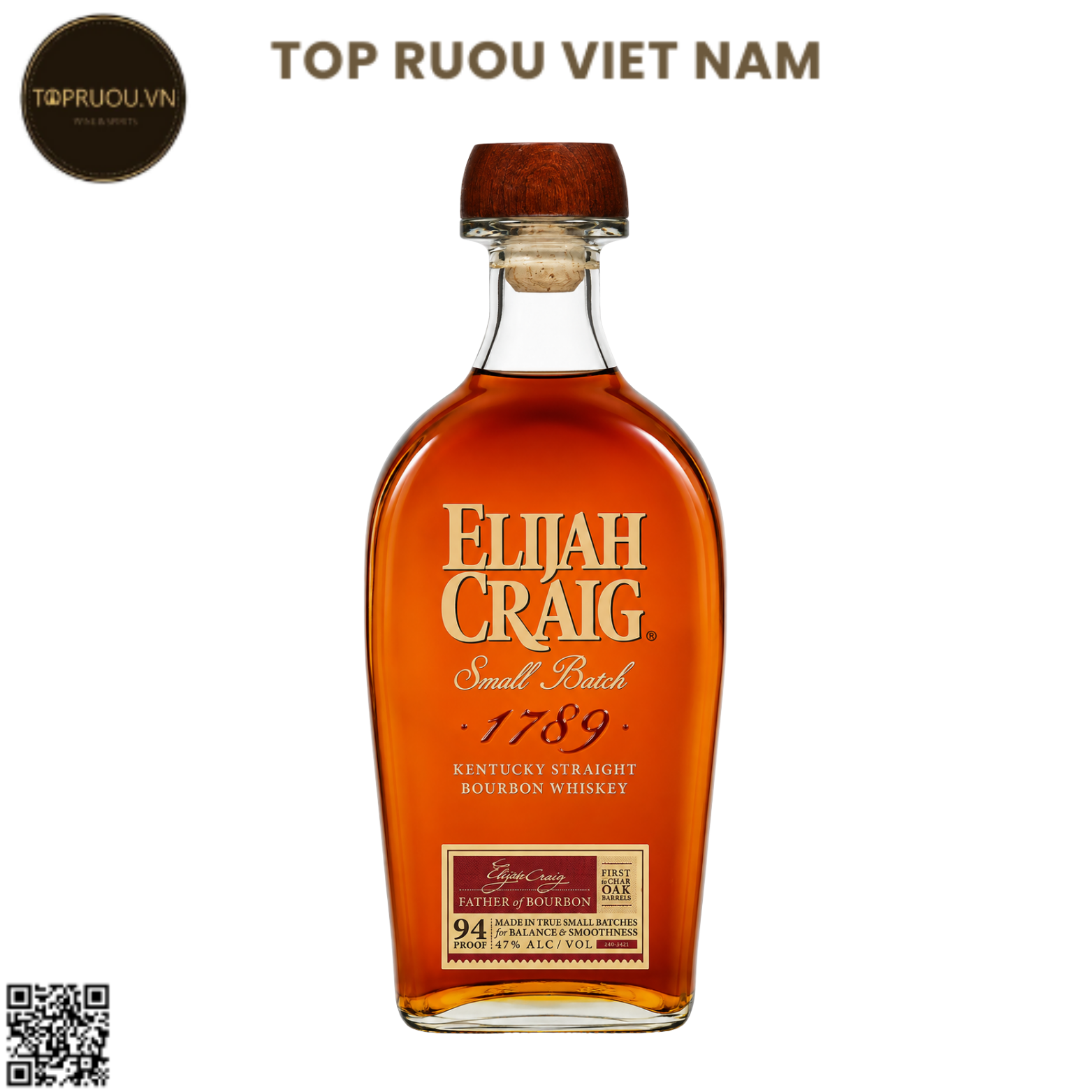 Whisky Elijah Craig Small Batch Kentucky Straight Bourbon - 700ml - 47% - Mỹ