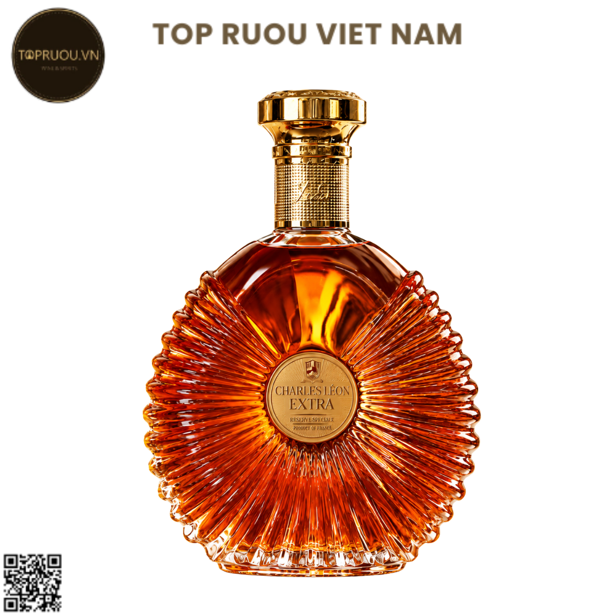 Brandy XO Charles Leon Extra (Không Hộp - Không Ly) - 700ml - 40% - Pháp