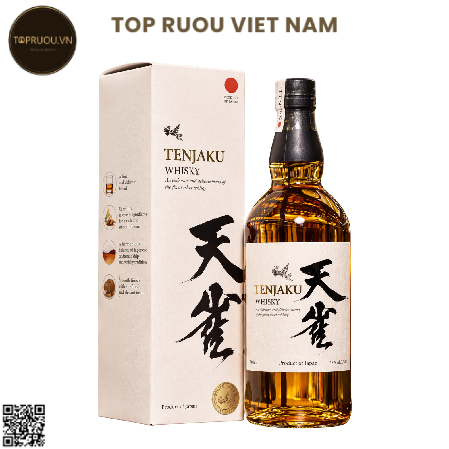 Whisky Tenjaku Blended Japanese - 700ml - 40% - Nhật Bản