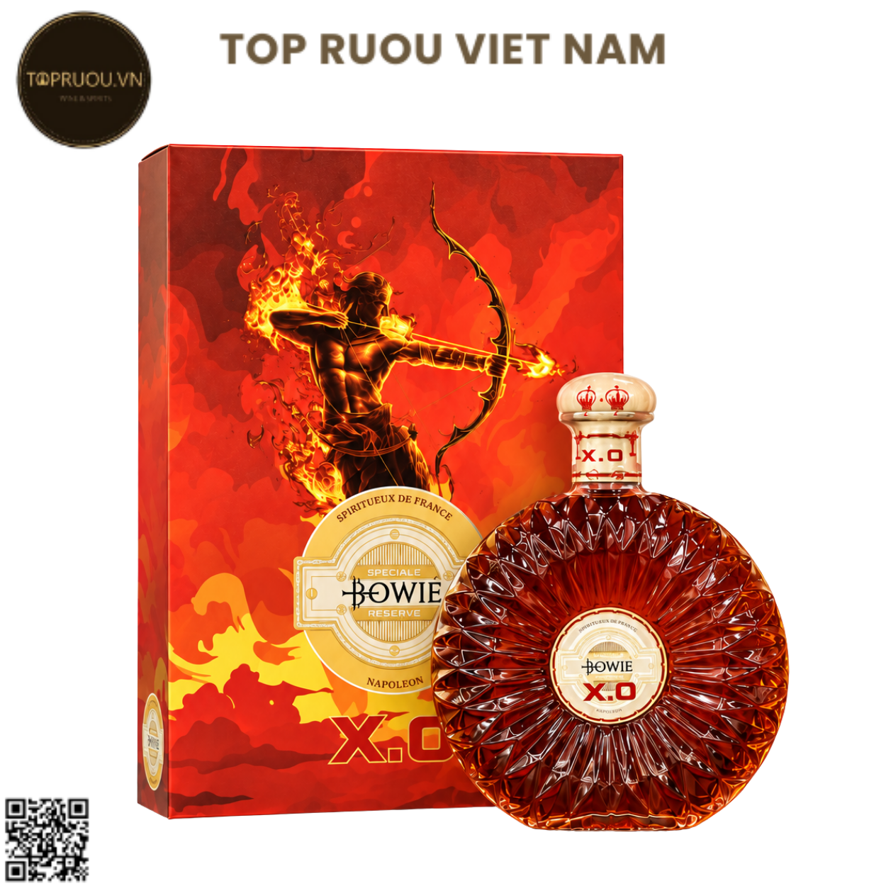 Brandy Bowie XO (Kèm Túi Giấy Hãng) - 700ml - 40% - Pháp