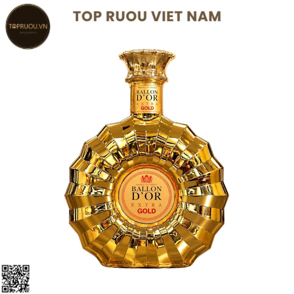 Brandy XO Ballon Extra Gold - 700ml - 40% - Pháp (Không Hộp - Không Ly)