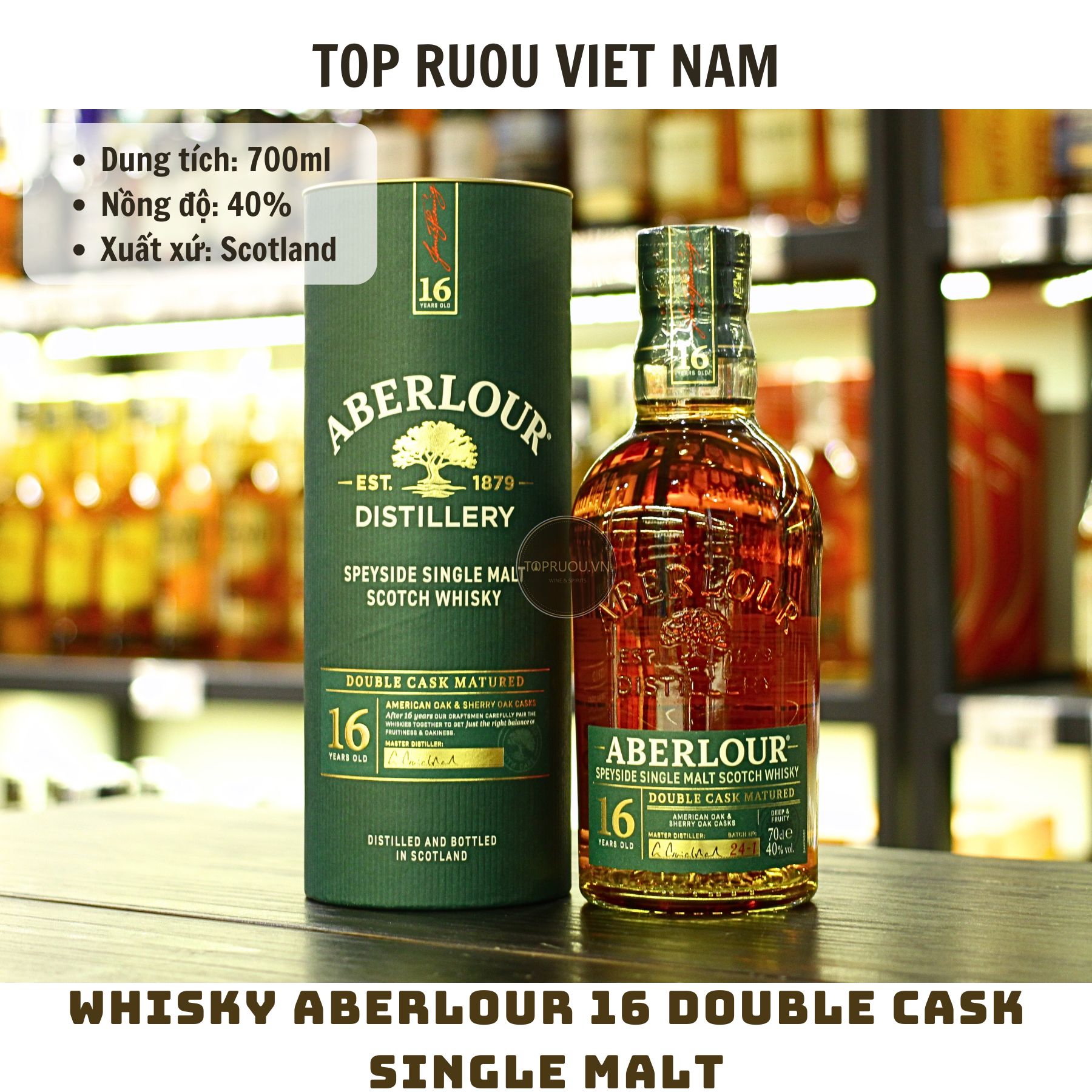Whisky Aberlour 16 Double Cask Matured Speyside Single Malt - 700ml - 40% - Scotland