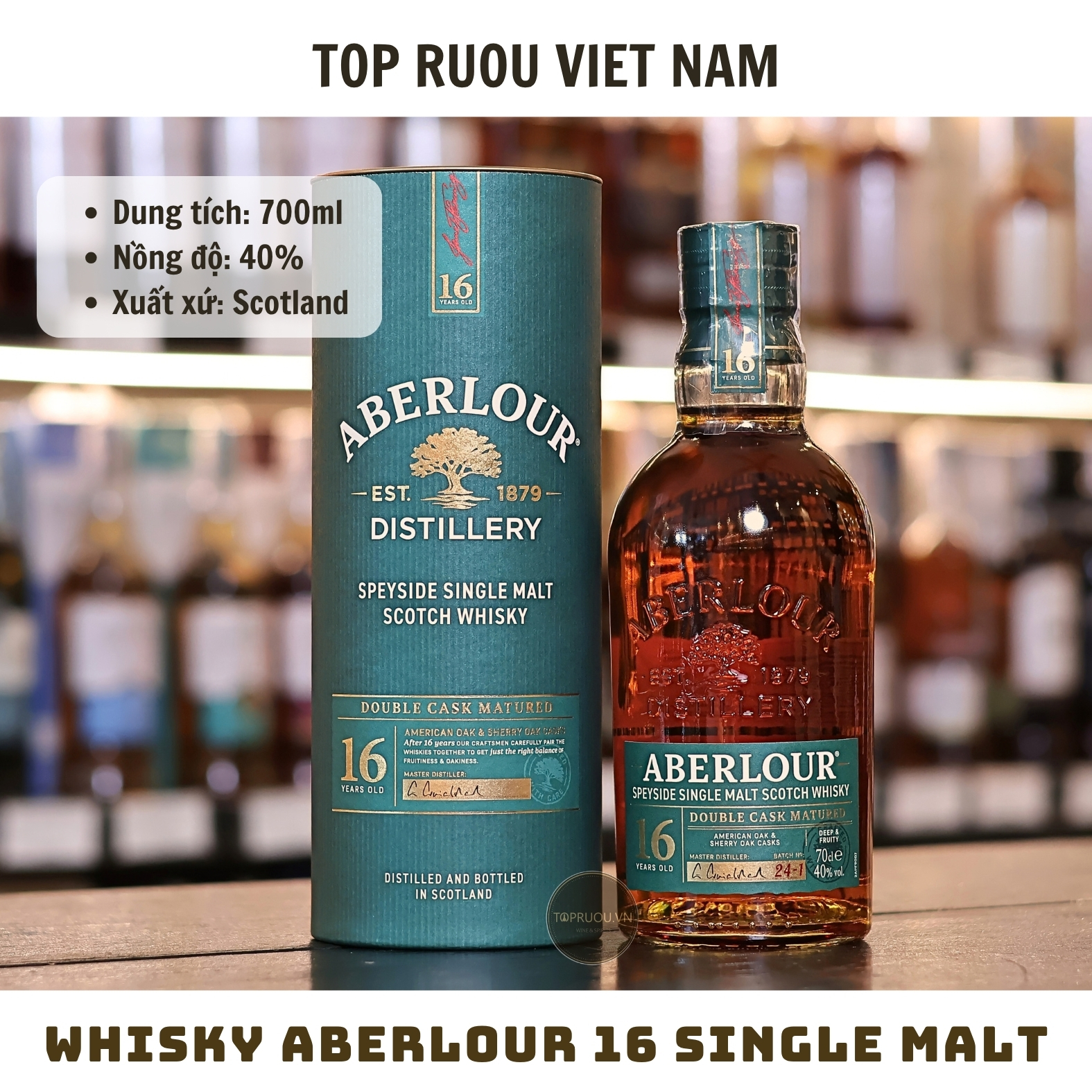 Whisky Aberlour 16 Double Cask Matured Speyside Single Malt - 700ml - 40% - Scotland