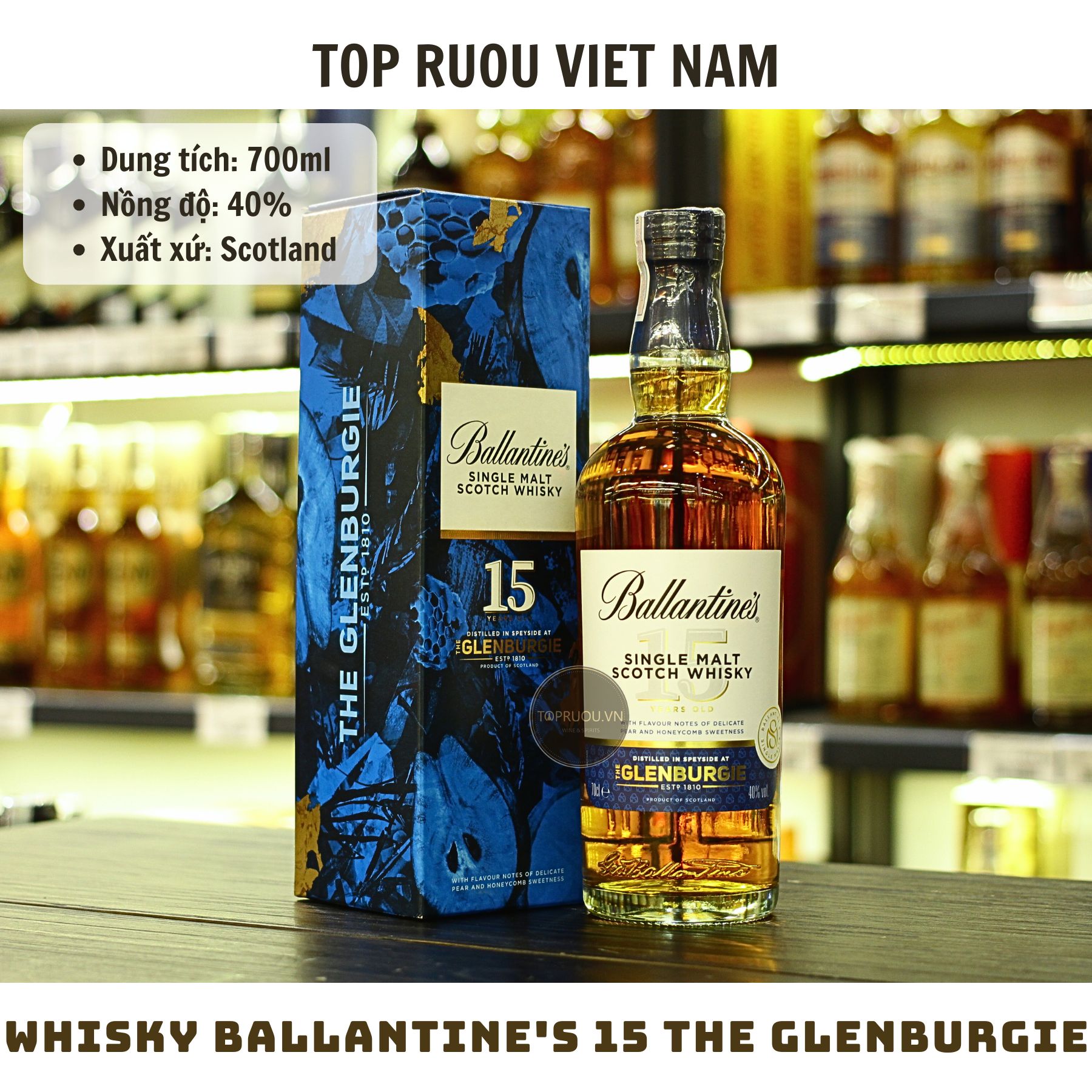 Whisky Ballantine's 15 The Glenburgie - 700ml - 40% - Scotland