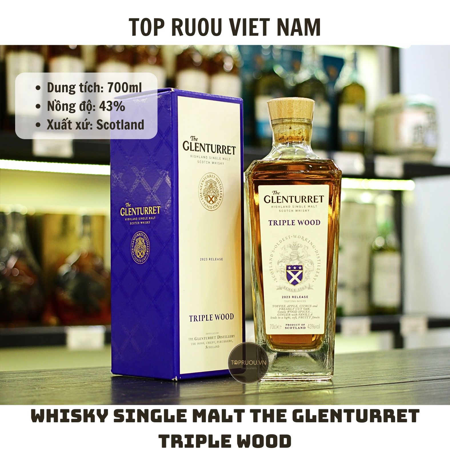 Whisky The Glenturret Triple Wood Single Malt - 700ml - 43% - Scotland