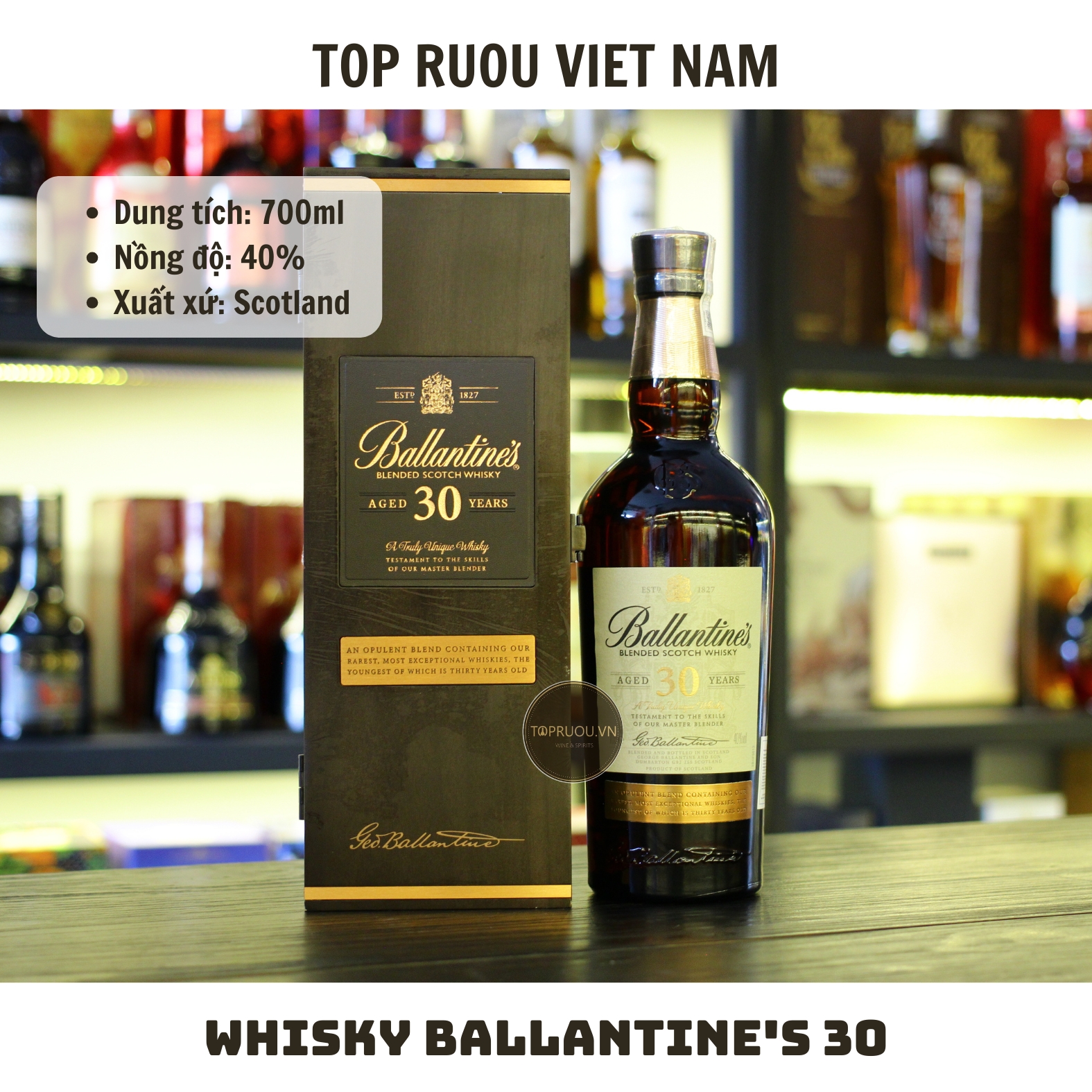 Whisky Ballantine's 30 - 700ml - 40% - Scotland