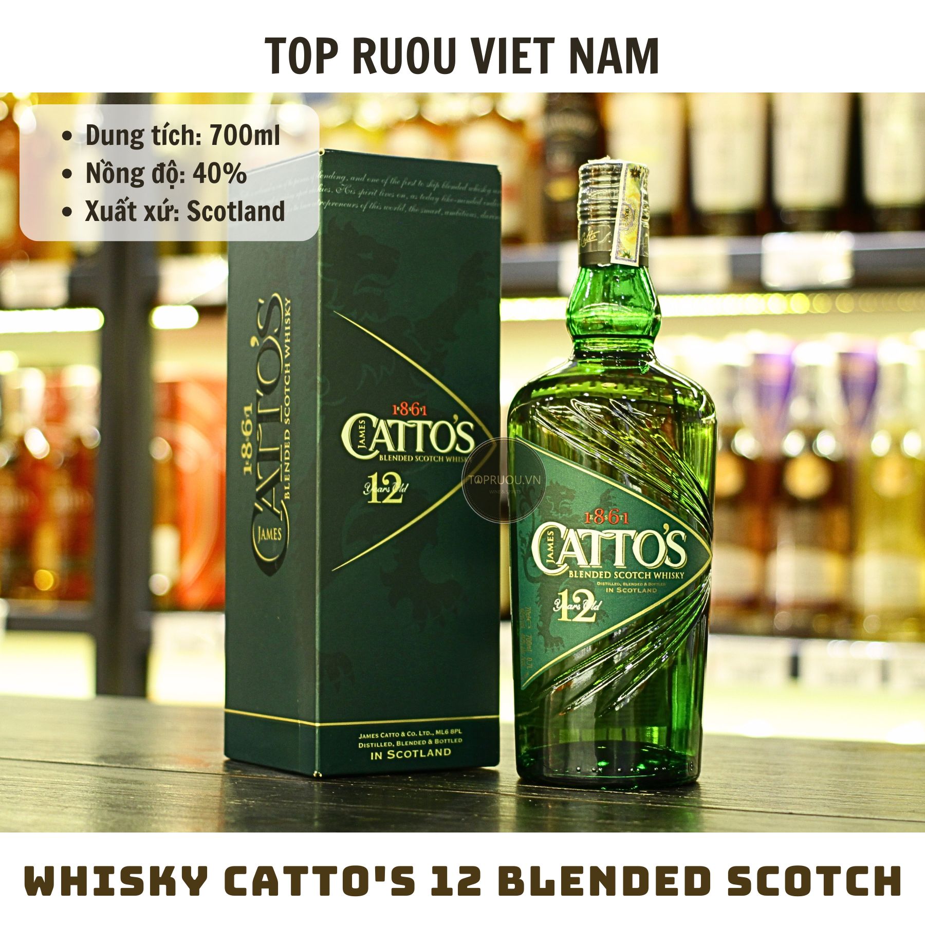 Whisky Catto's 12 Blended Scotch - 700ml - 40% - Scotland