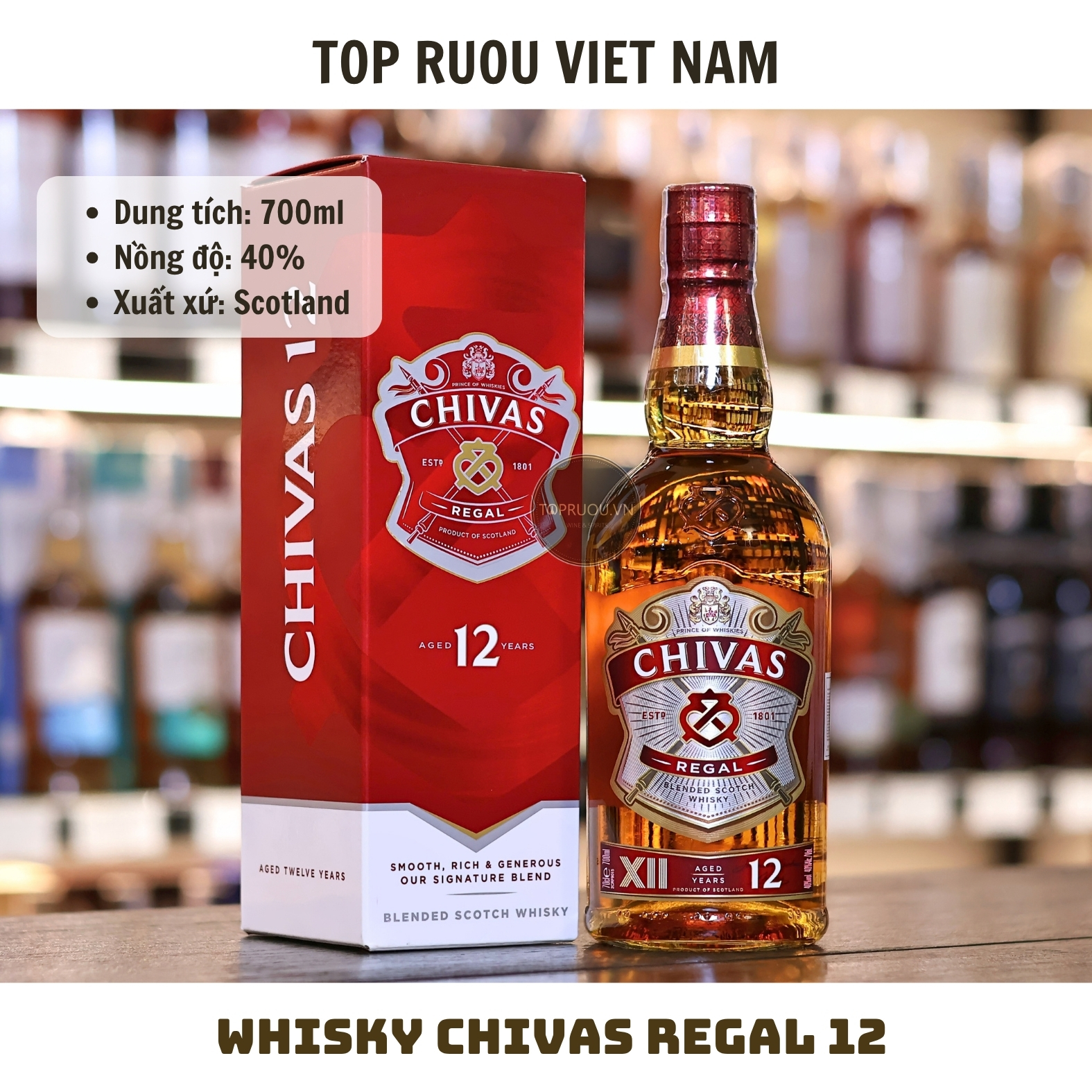 Whisky Chivas Regal 12 - 700ml - 40% - Scotland