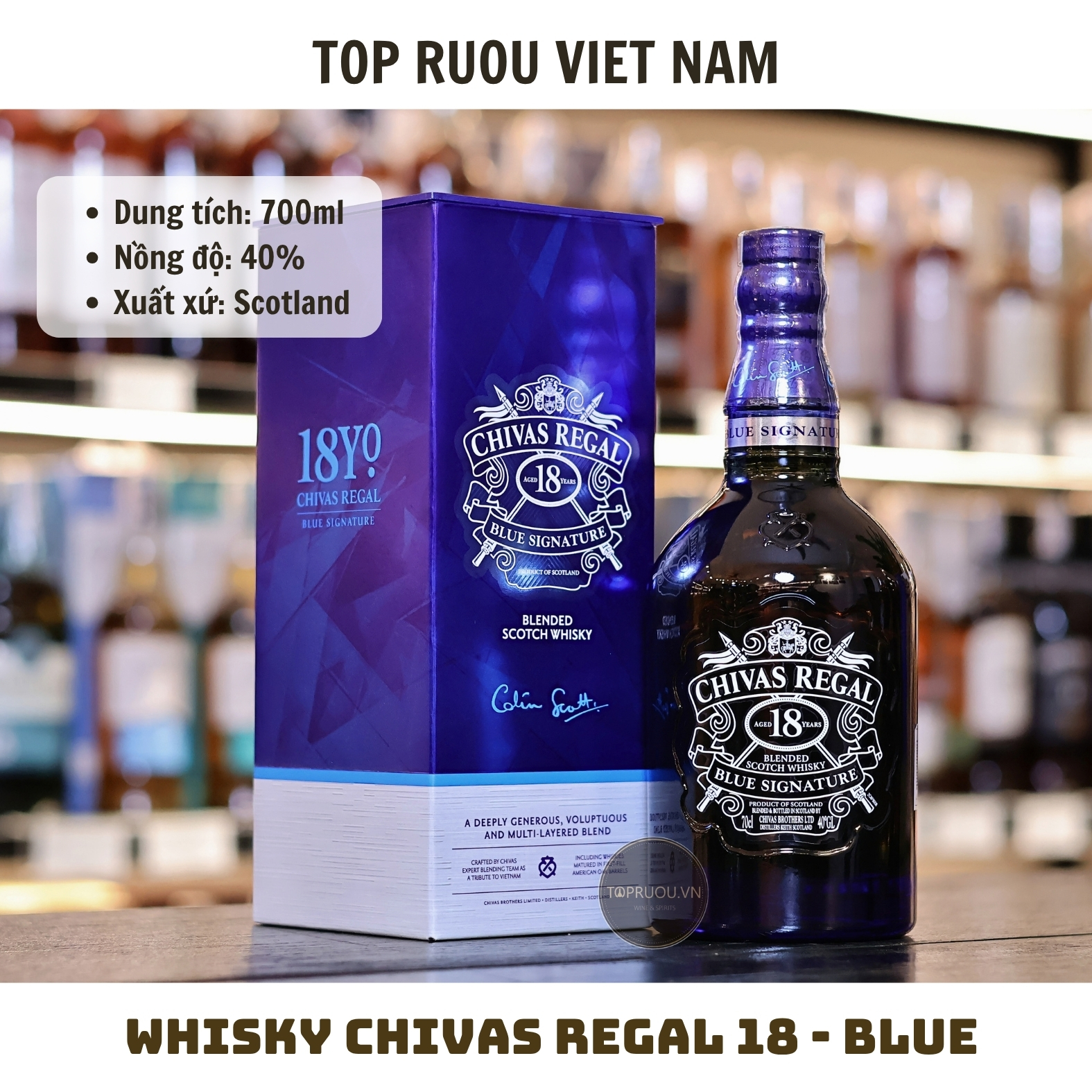 Whisky Chivas Regal 18 Blue Signature - 700ml - 40% - Scotland