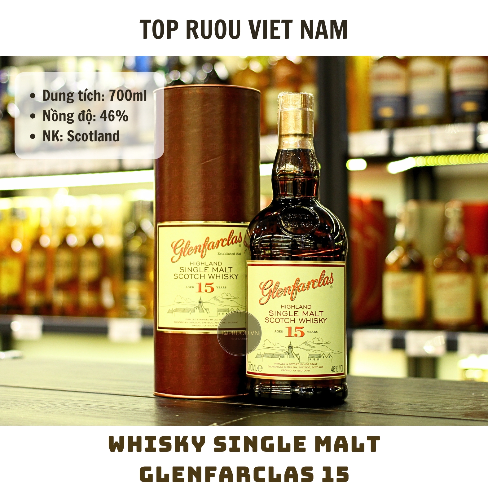 Whisky Glenfarclas 15 Single Malt - 700ml - 46% - Scotland