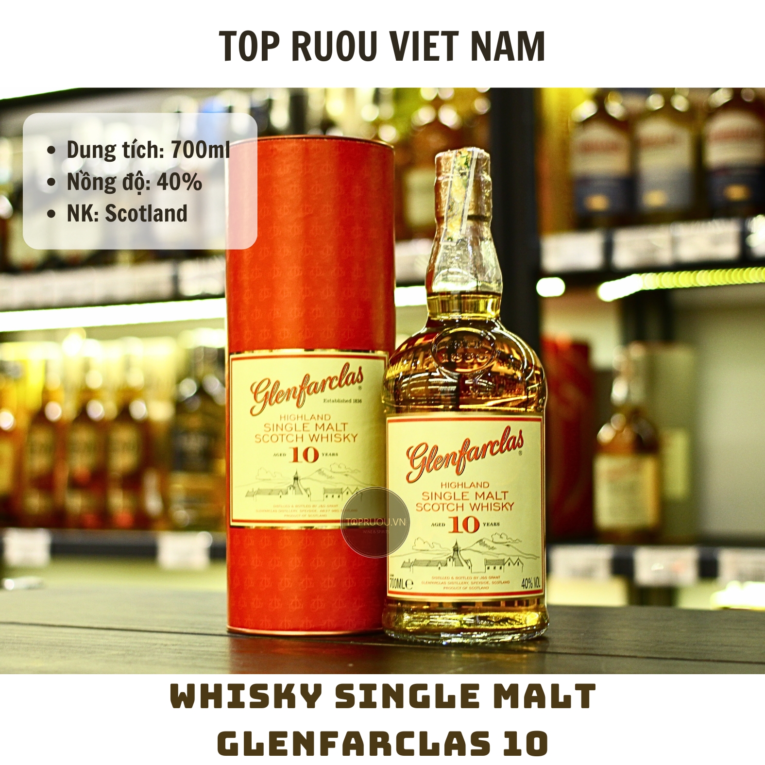 Whisky Glenfarclas 10 Single Malt - 700ml - 40% - Scotland